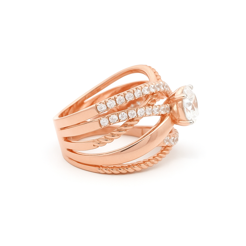 Bold Weave Lab Grown Diamond Ring