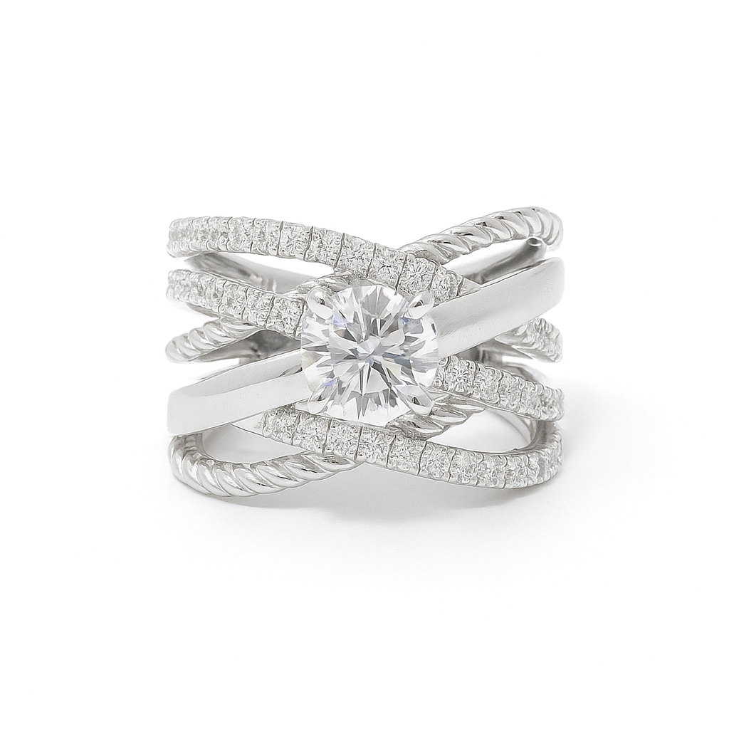 Bold Weave Lab Grown Diamond Ring