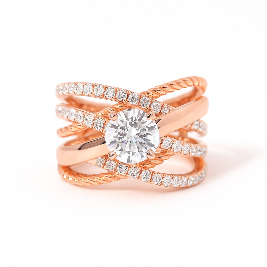 Bold Weave Lab Grown Diamond Ring