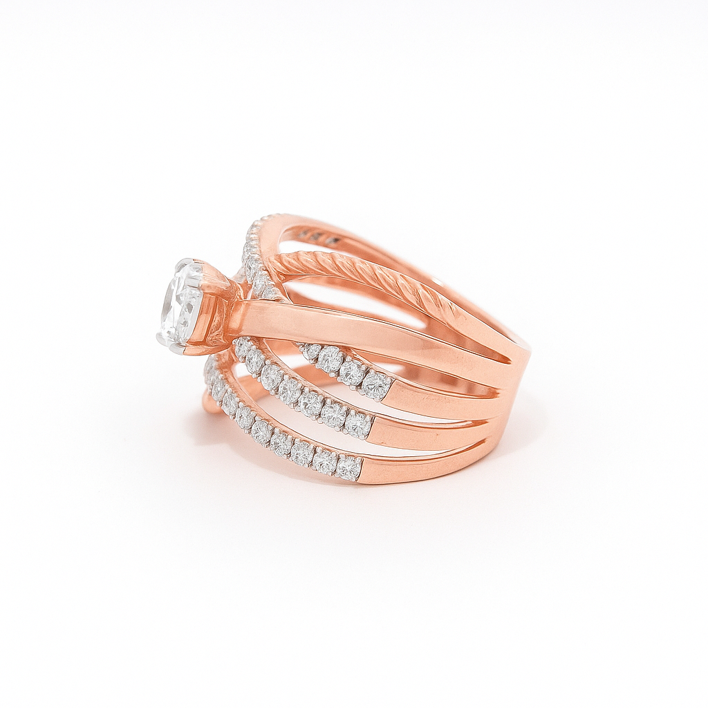 Bold Weave Lab Grown Diamond Ring