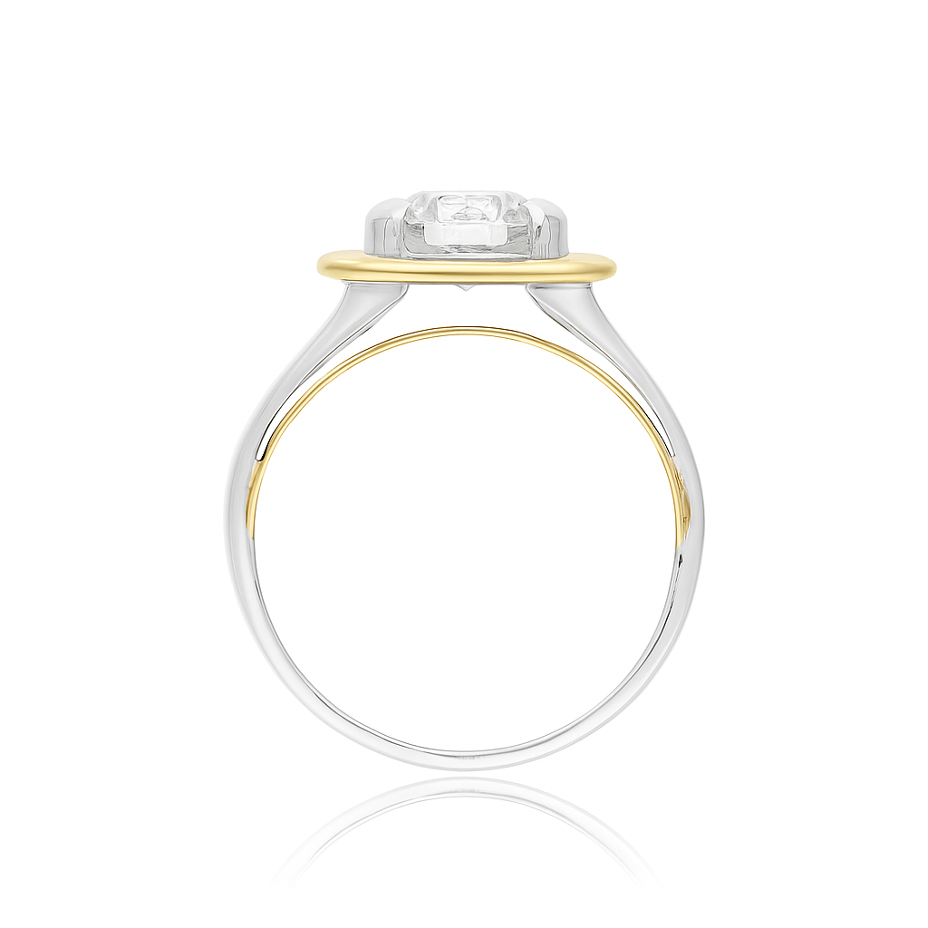 Noble Square Solitaire Lab Grown Diamond Ring