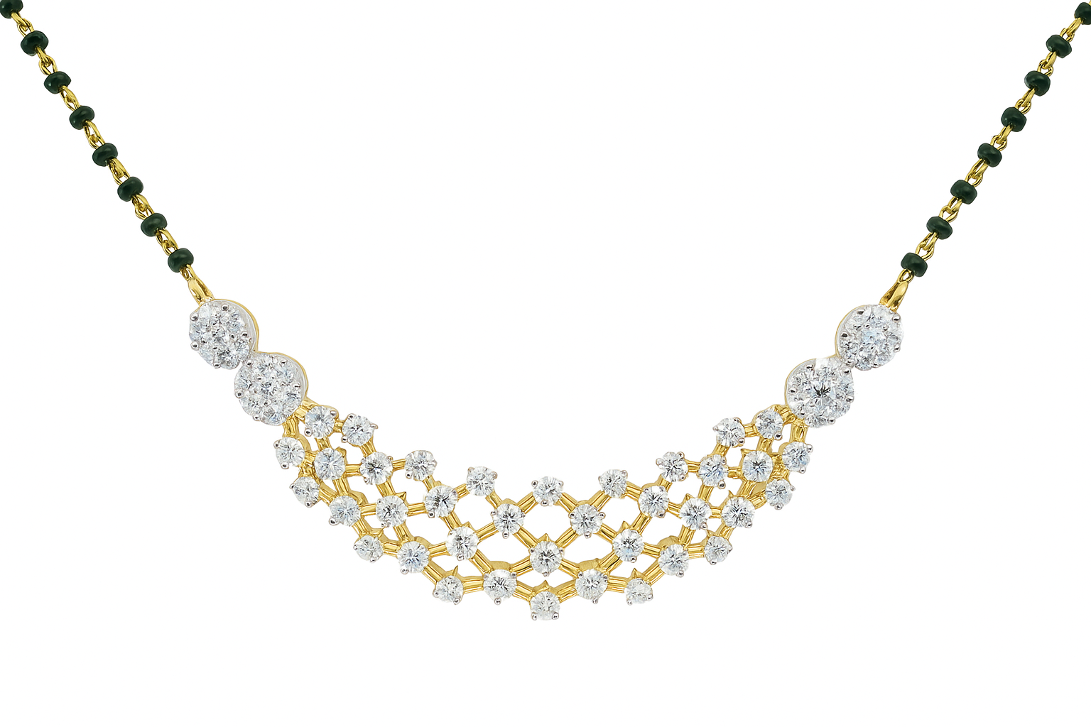 Glittering Net Lab Grown Diamond Mangalsutra