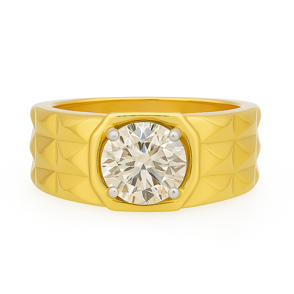 Heritage Gridlock Solitaire Lab Grown Diamond Ring