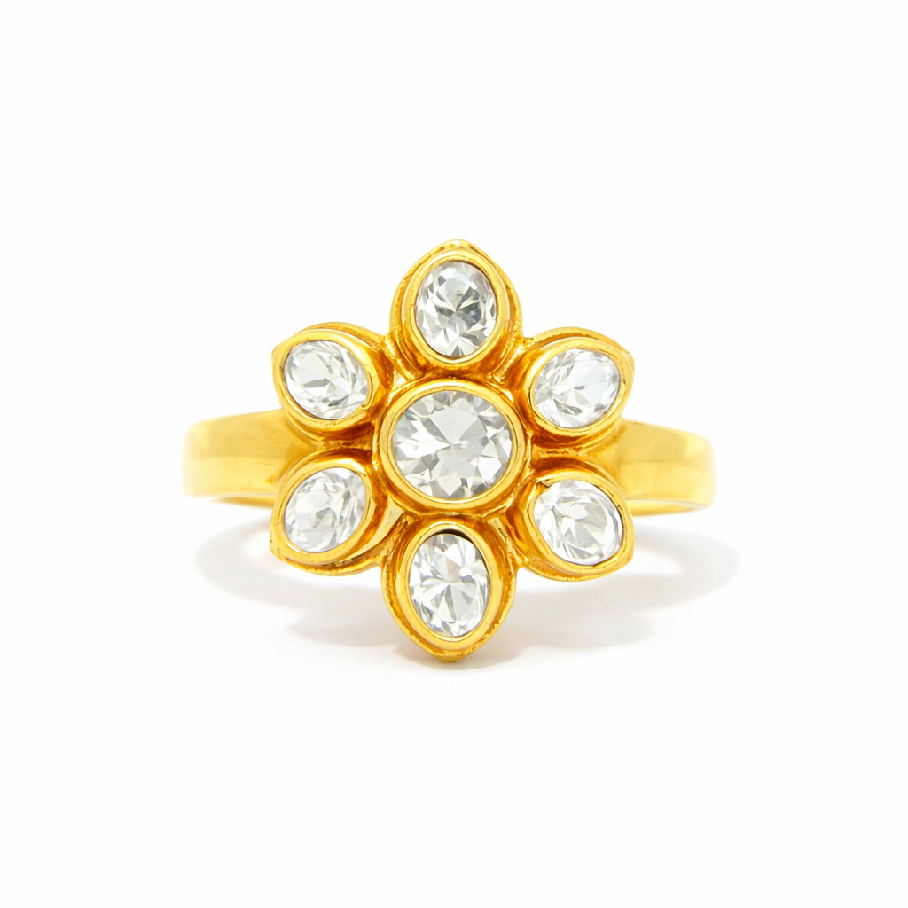 Marigold Blossom Lab Grown Polki Ring