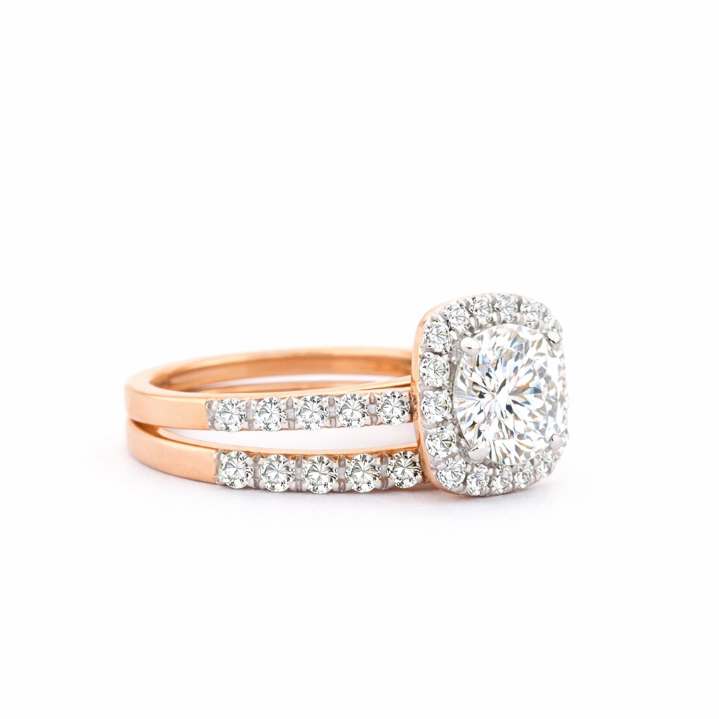 TwinHalo Grandeur Solitaire Lab Grown Diamond Ring