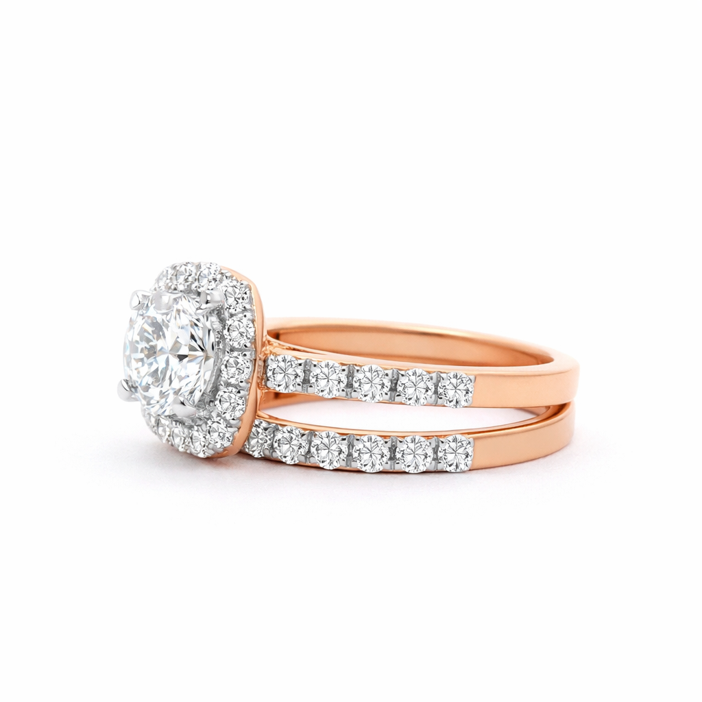 TwinHalo Grandeur Solitaire Lab Grown Diamond Ring