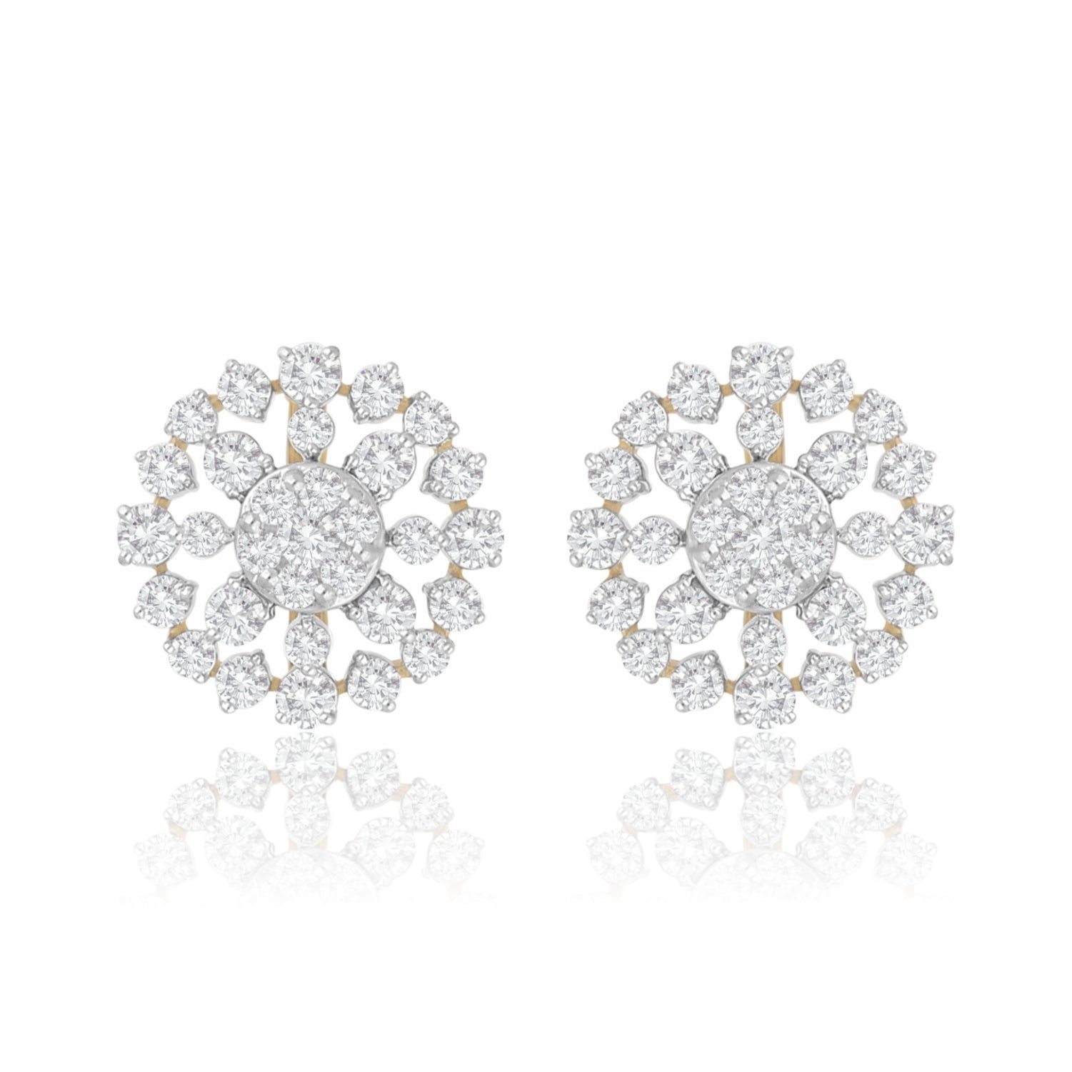 Concentric Lab Grown Diamond Flower Earrings