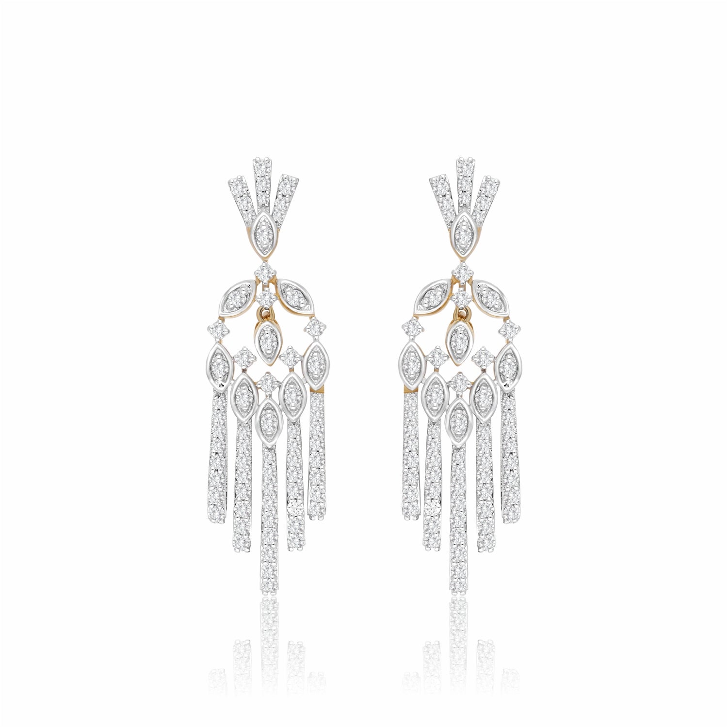 Deco Cascade Lab Grown Diamond Chandelier Earrings