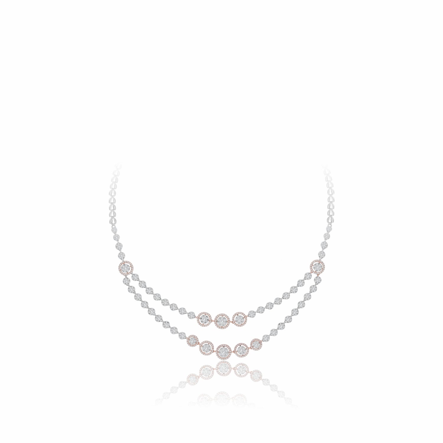 Layered Lab Grown Diamond Cluster Necklace