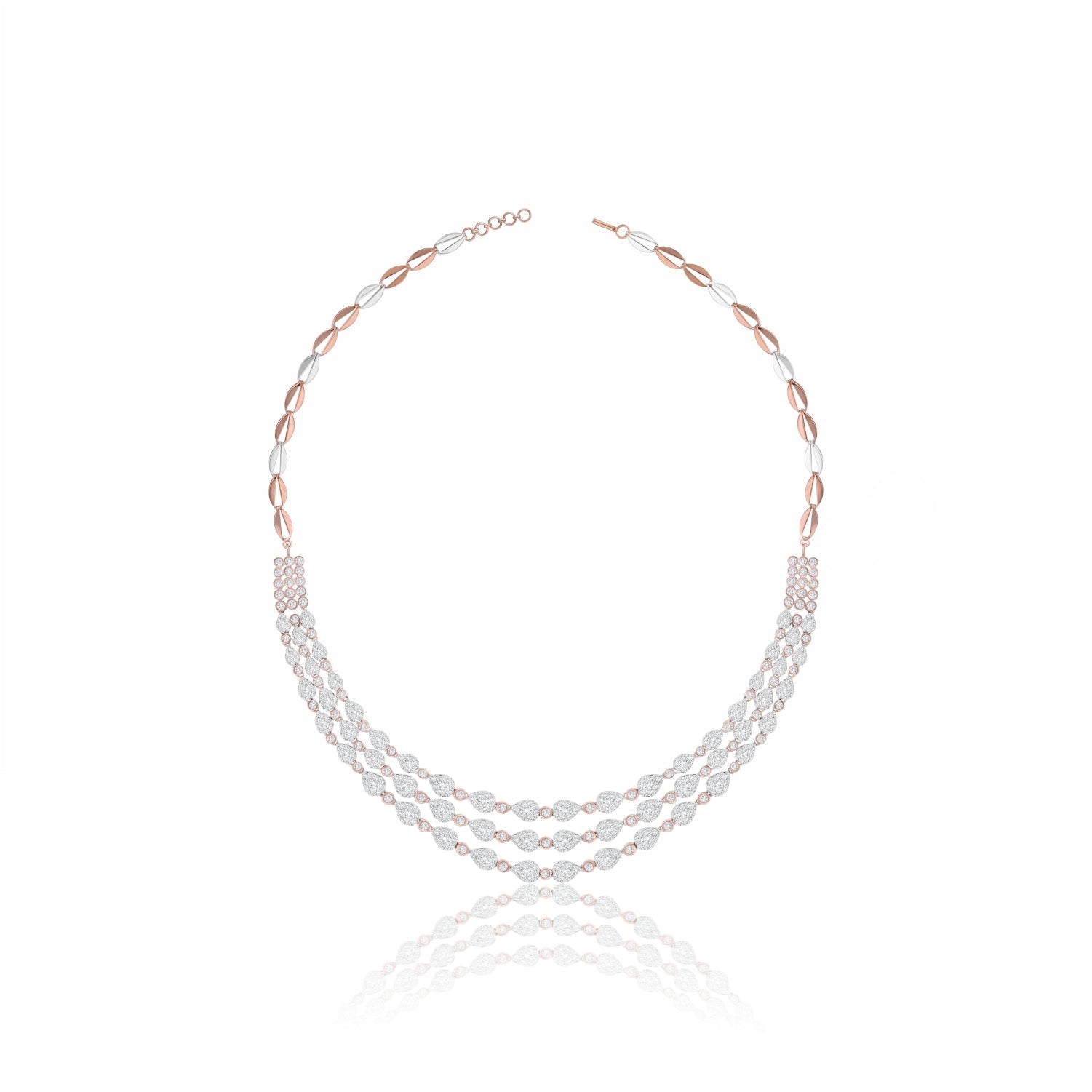 Radiant Triple Grace Lab Grown Diamond Necklace