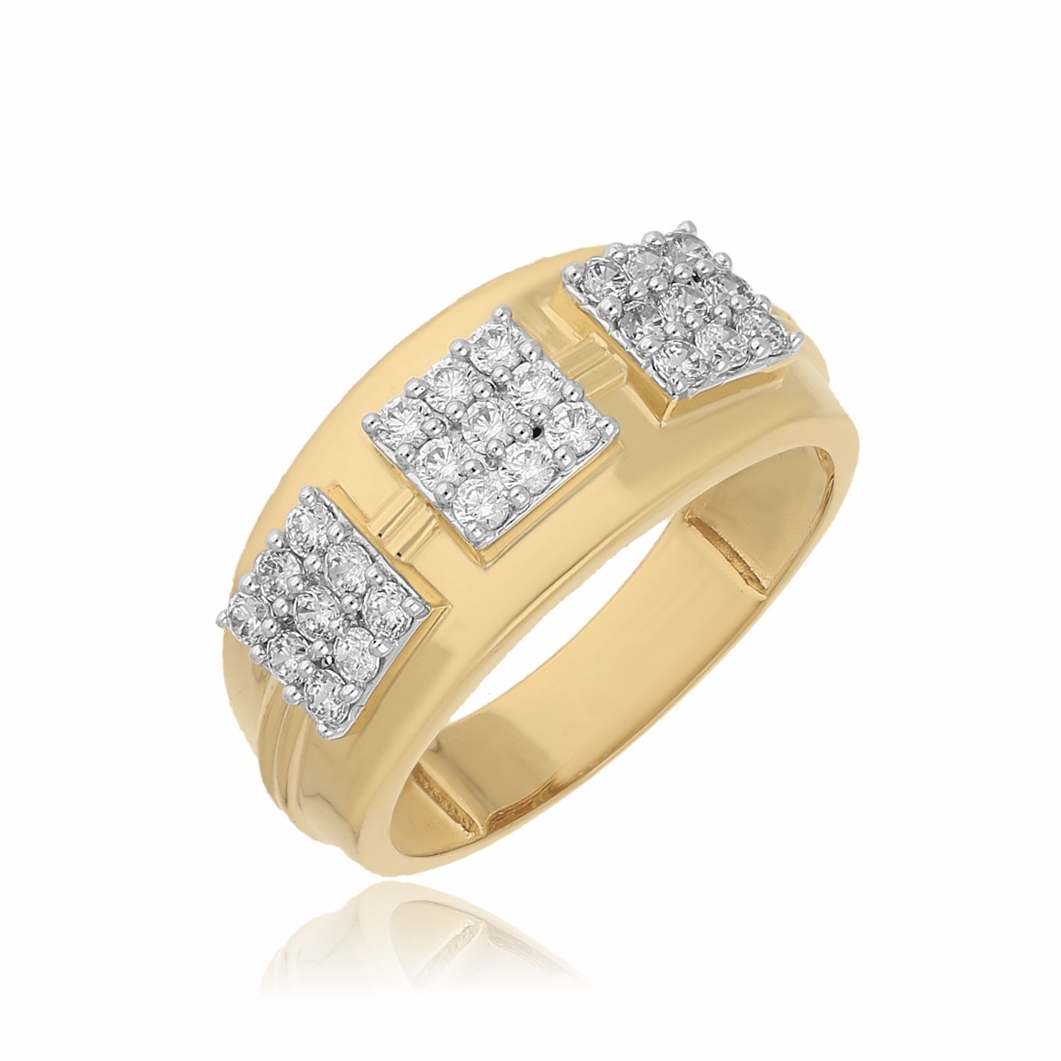 Tri-Square Lab Grown Diamond Cluster Ring