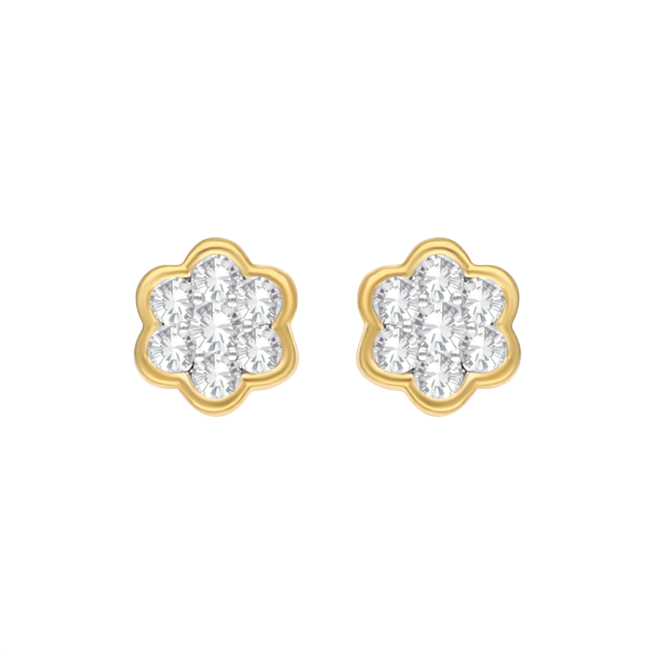 Dainty Daisy Lab Grown Diamond Earrings