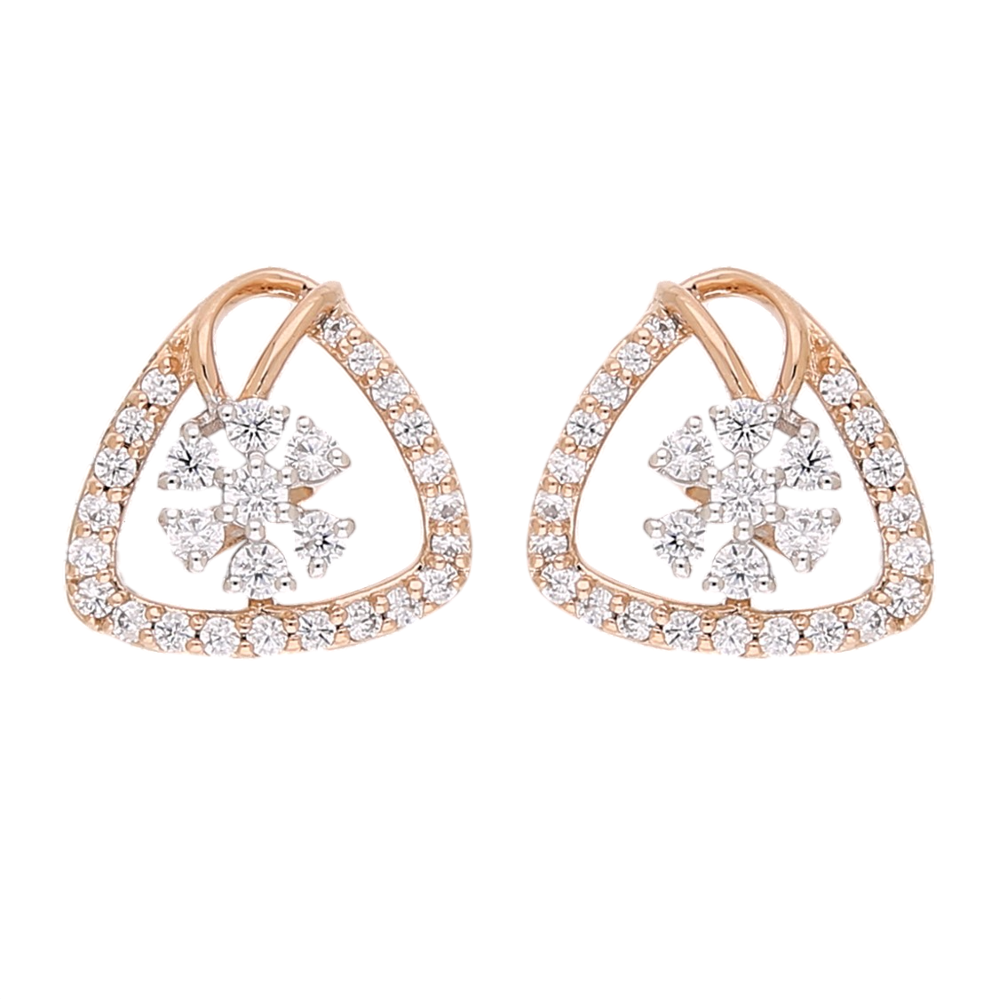Triangle Bloom Lab Grown Diamond Earrings
