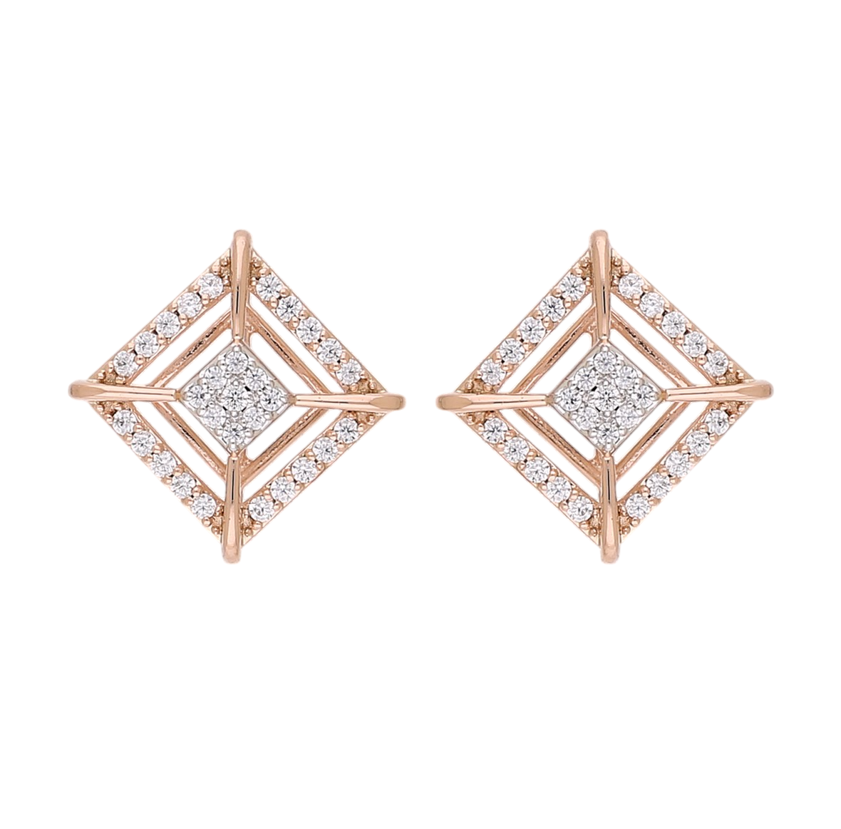 Starlit Grid Lab Grown Diamond Earrings