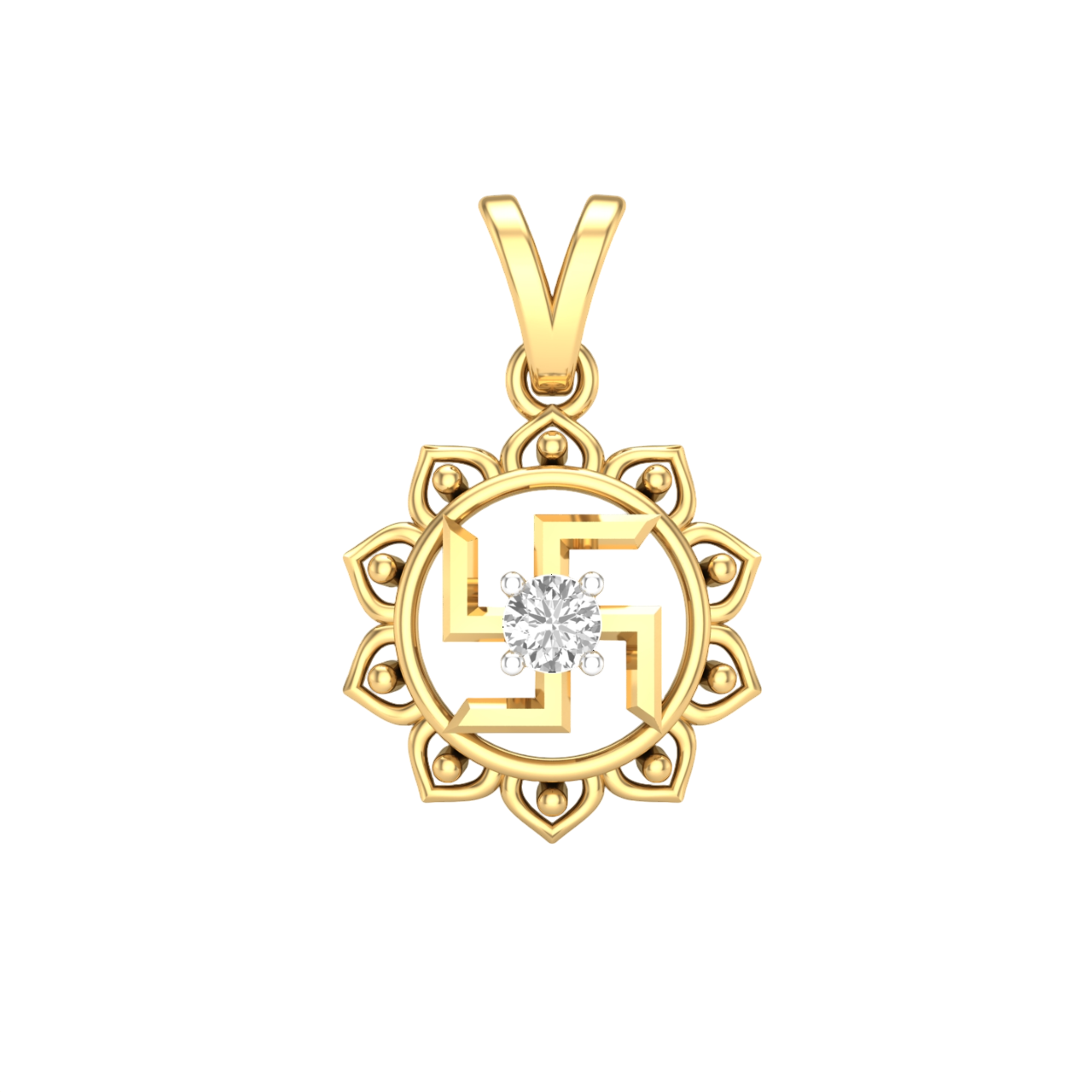 Surya Swastik Lab Grown Diamond Pendant