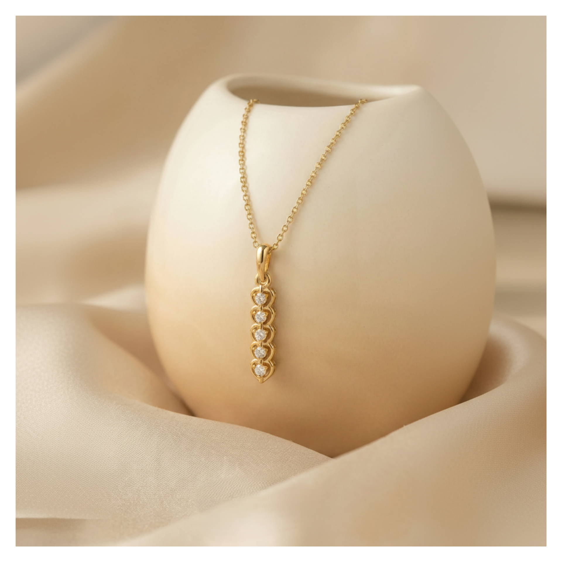 Quintessence Drop Gold Plated Lab Grown Diamond Pendant