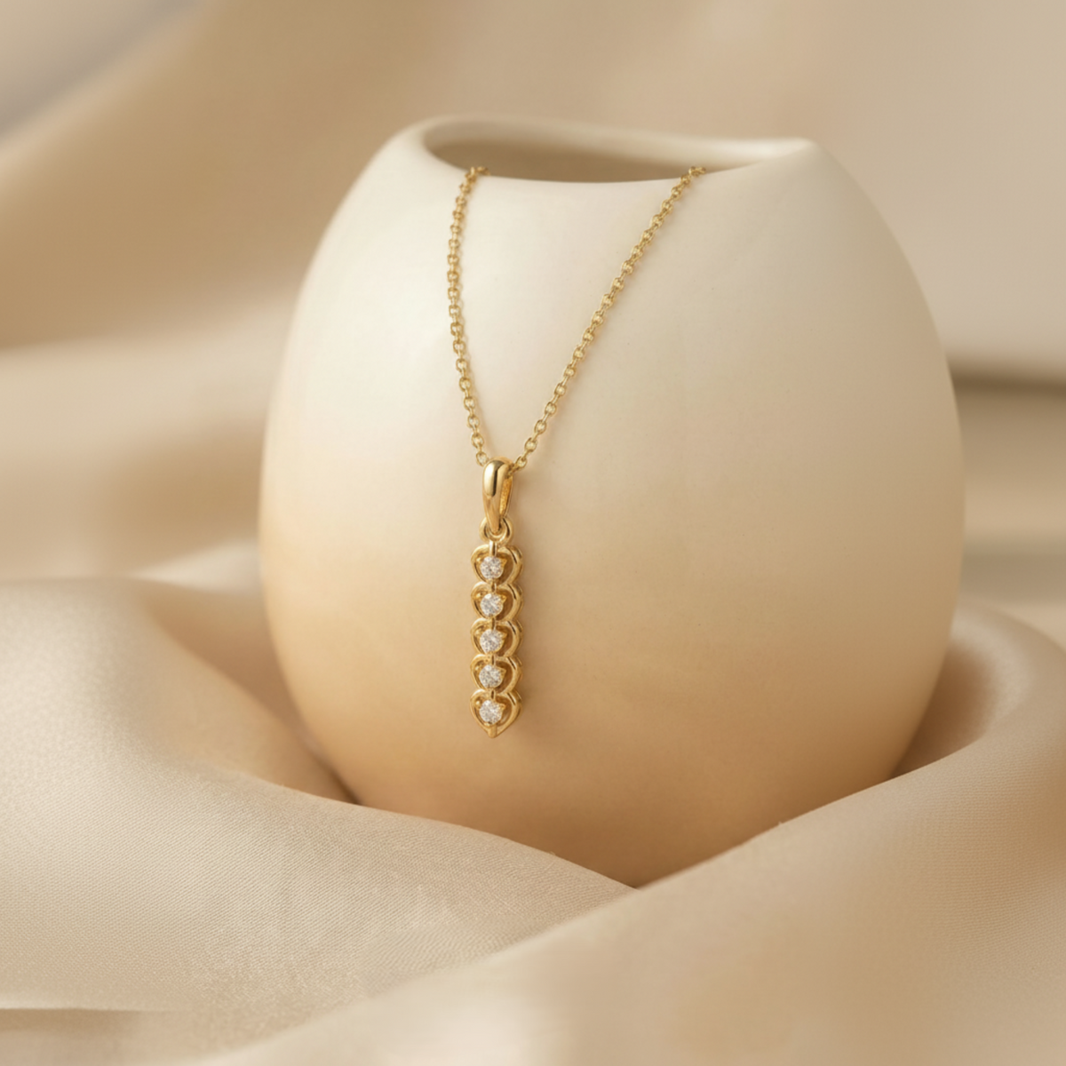Quintessence Drop Gold Plated Lab Grown Diamond Pendant