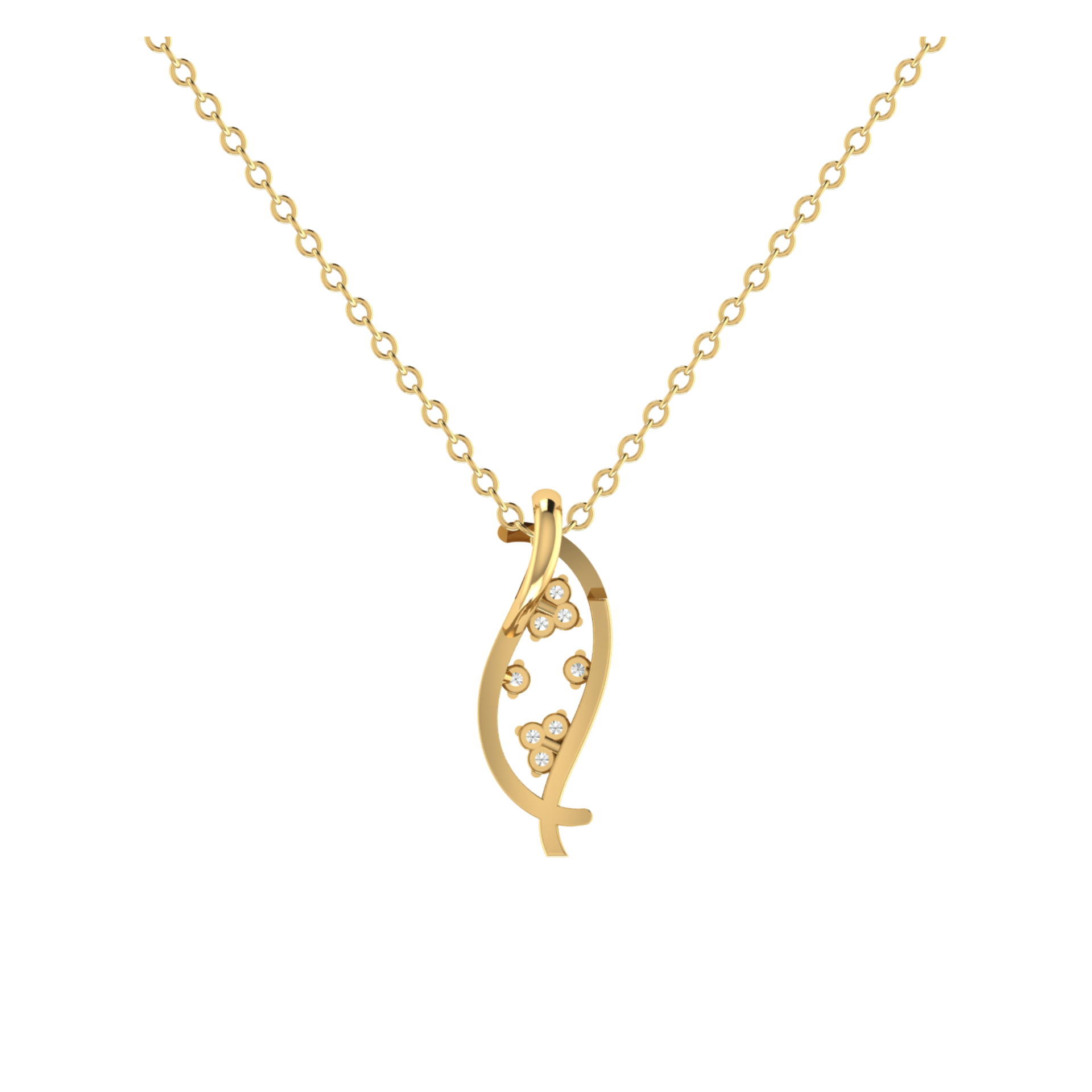 Grace Bloom Gold Plated Lab Grown Diamond Pendant