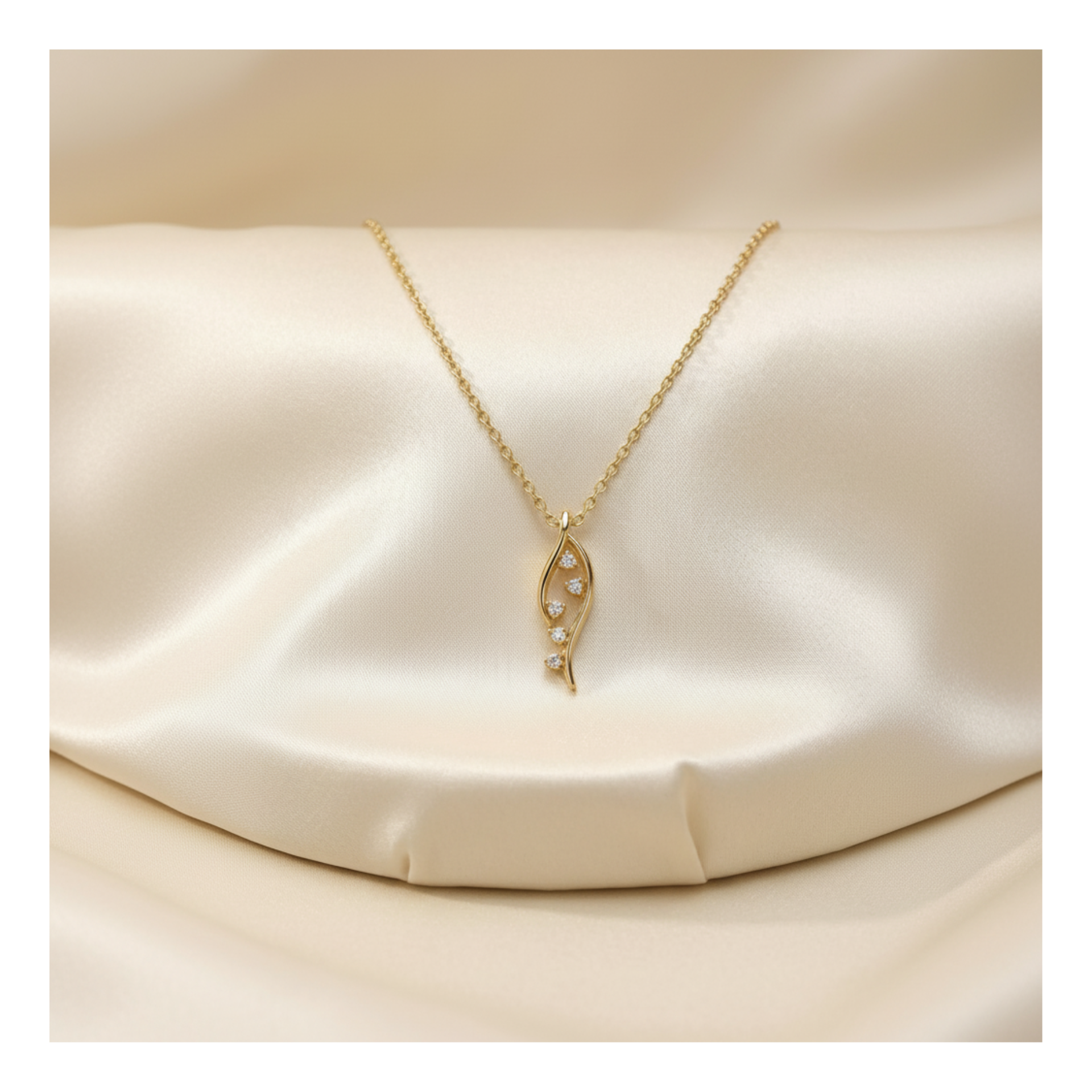 Botanical Flare Gold Plated Lab Grown Diamond Pendant