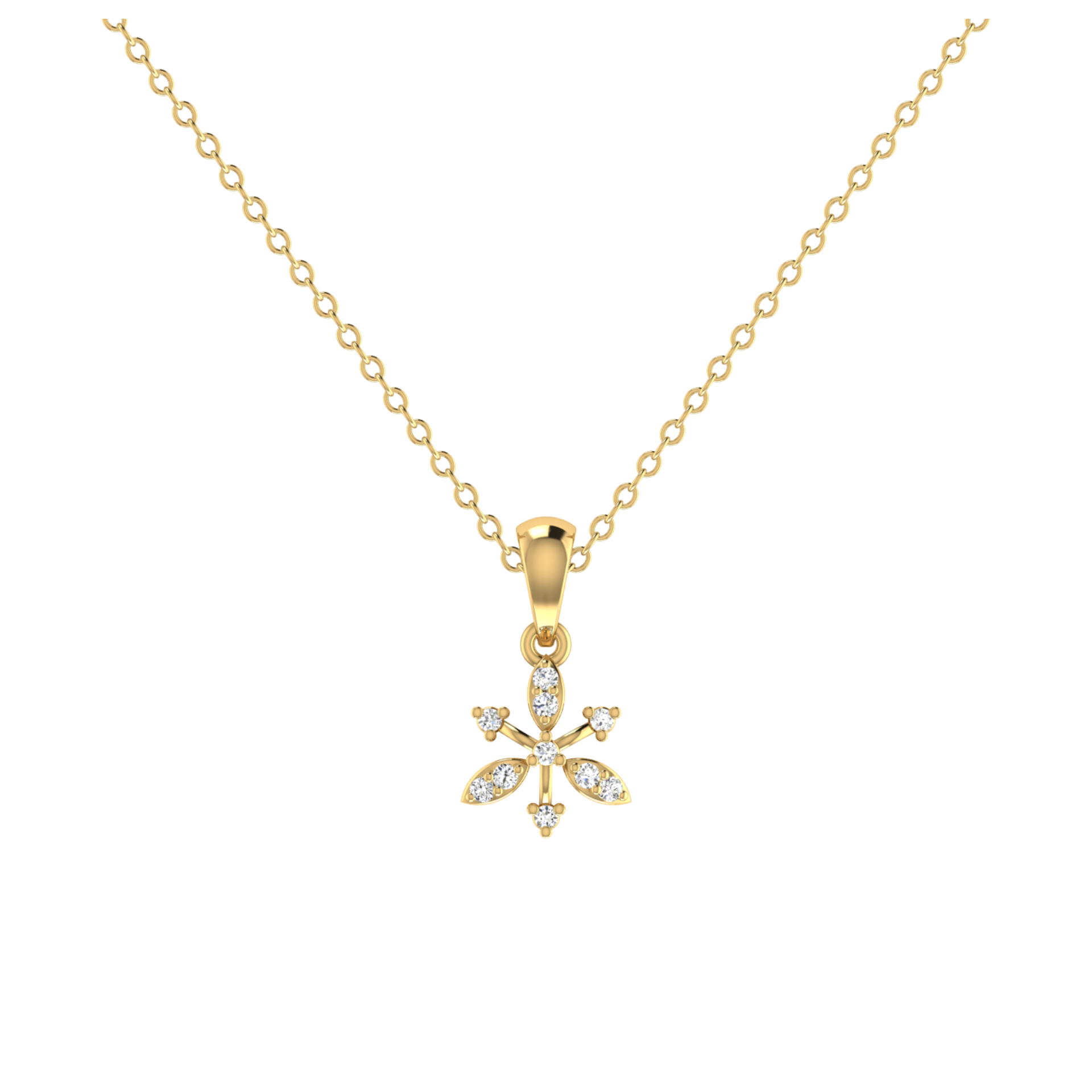 Gilded Snowflake Gold Plated Lab Grown Diamond Pendant