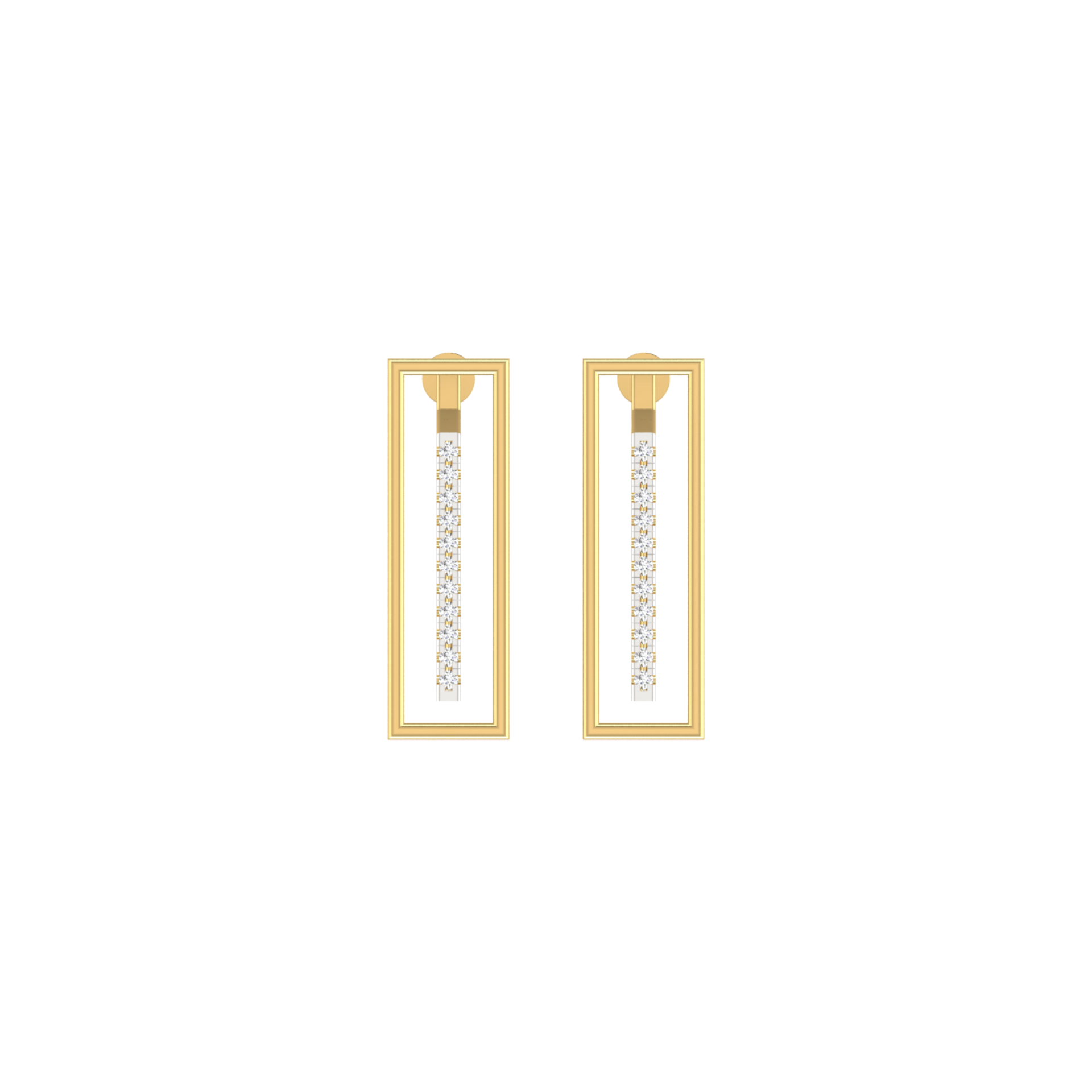 Structural Void Gold Plated Lab Grown Diamond Earrings