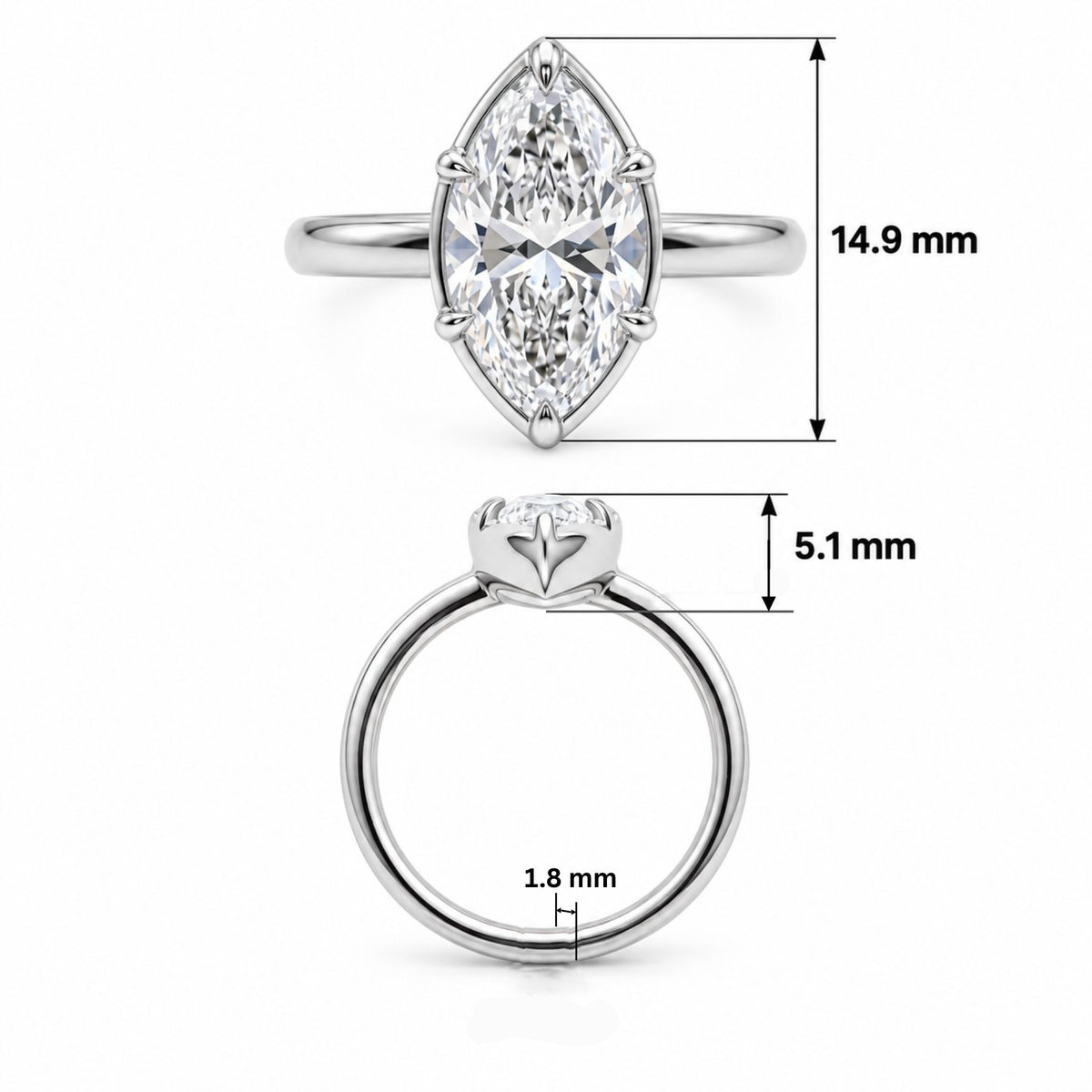 Slender Gleam Solitaire Lab Grown Diamond Ring