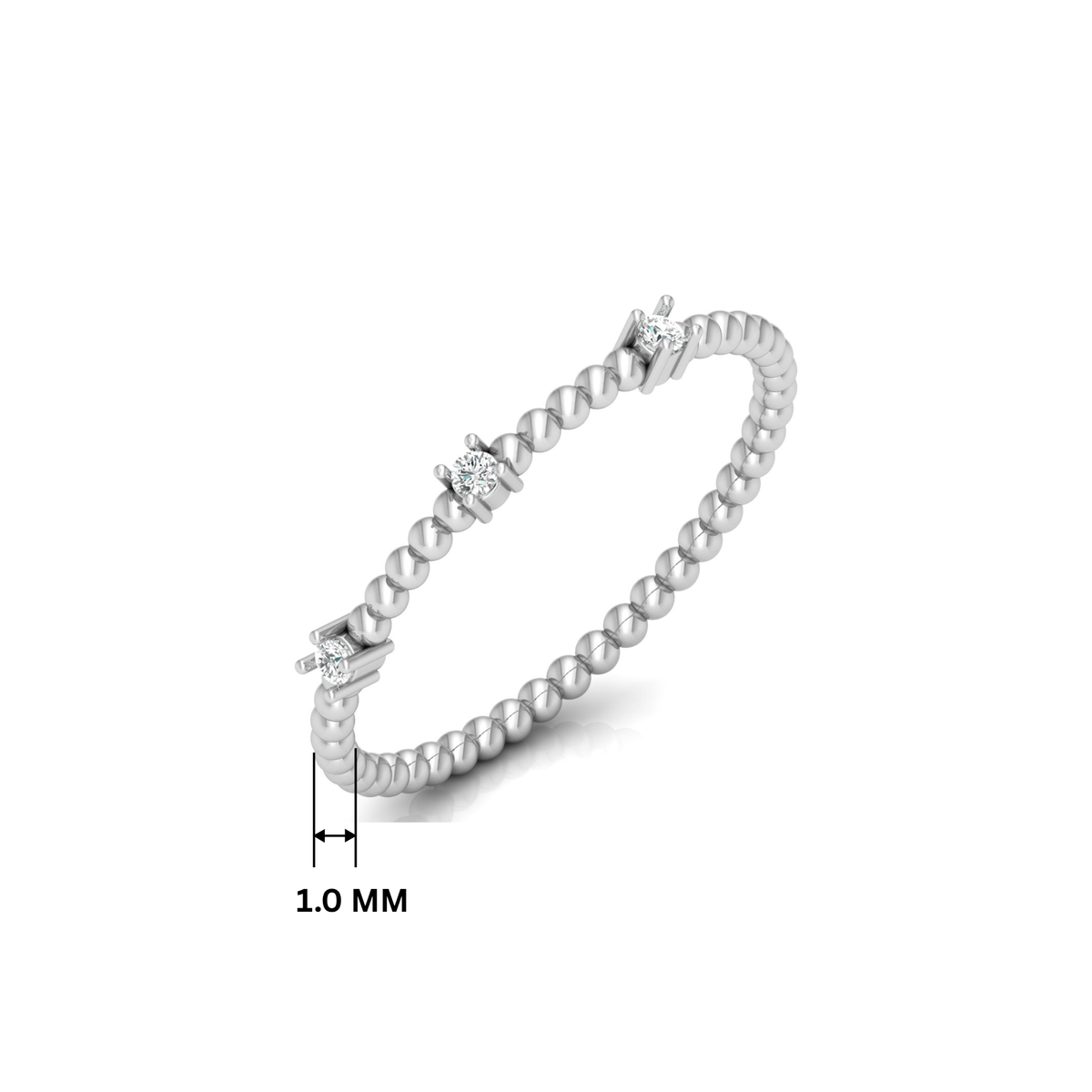 Comet Trail Platinum Plated Lab Grown Diamond Ring