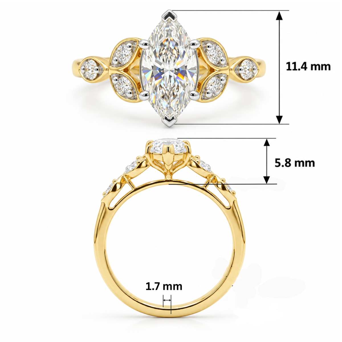 Elven Empress Solitaire Lab Grown Diamond Ring