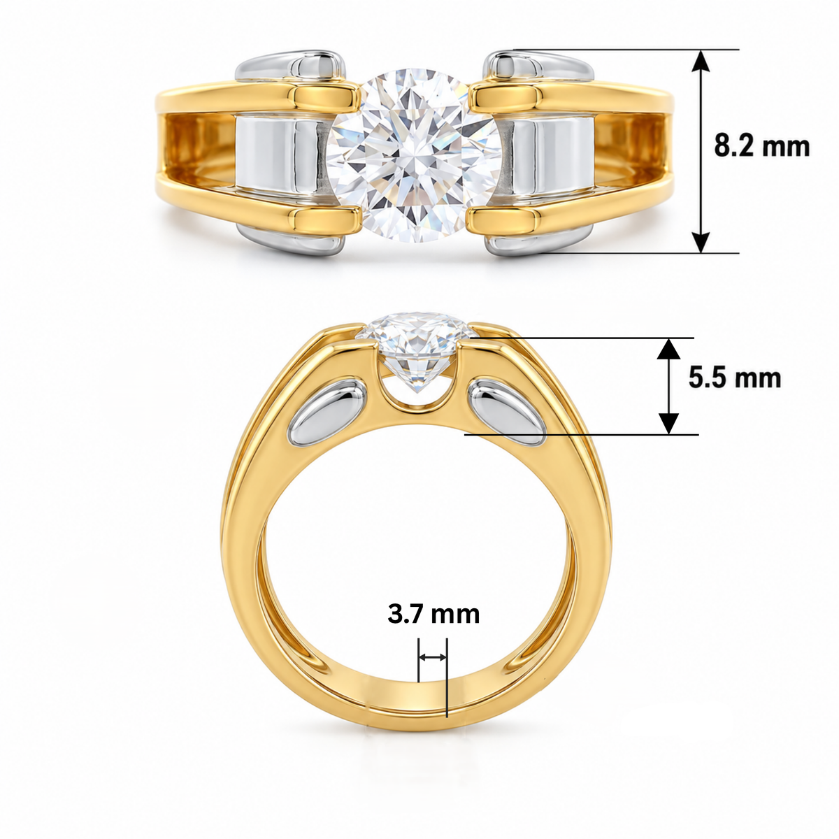 Liora Axis Solitaire Lab Grown Diamond Ring