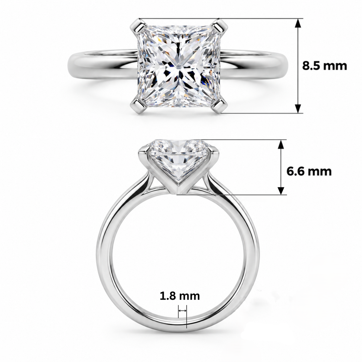 Slender Solitaire Lab Grown Diamond Ring