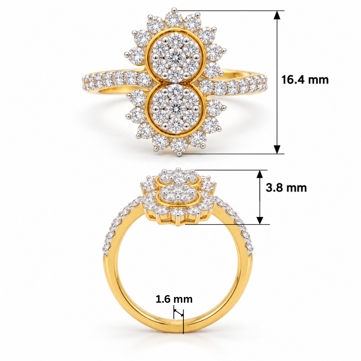 Elara Twin Radiance Lab Grown Diamond Ring