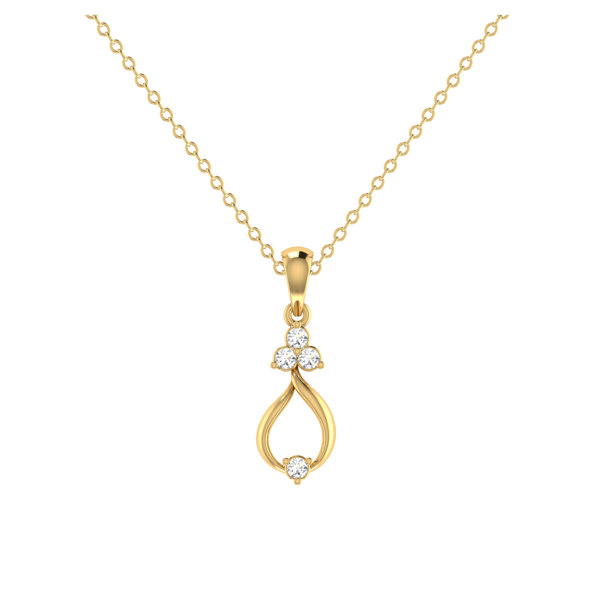 Mist Dewdrop Gold Plated Lab Grown Diamond Pendant