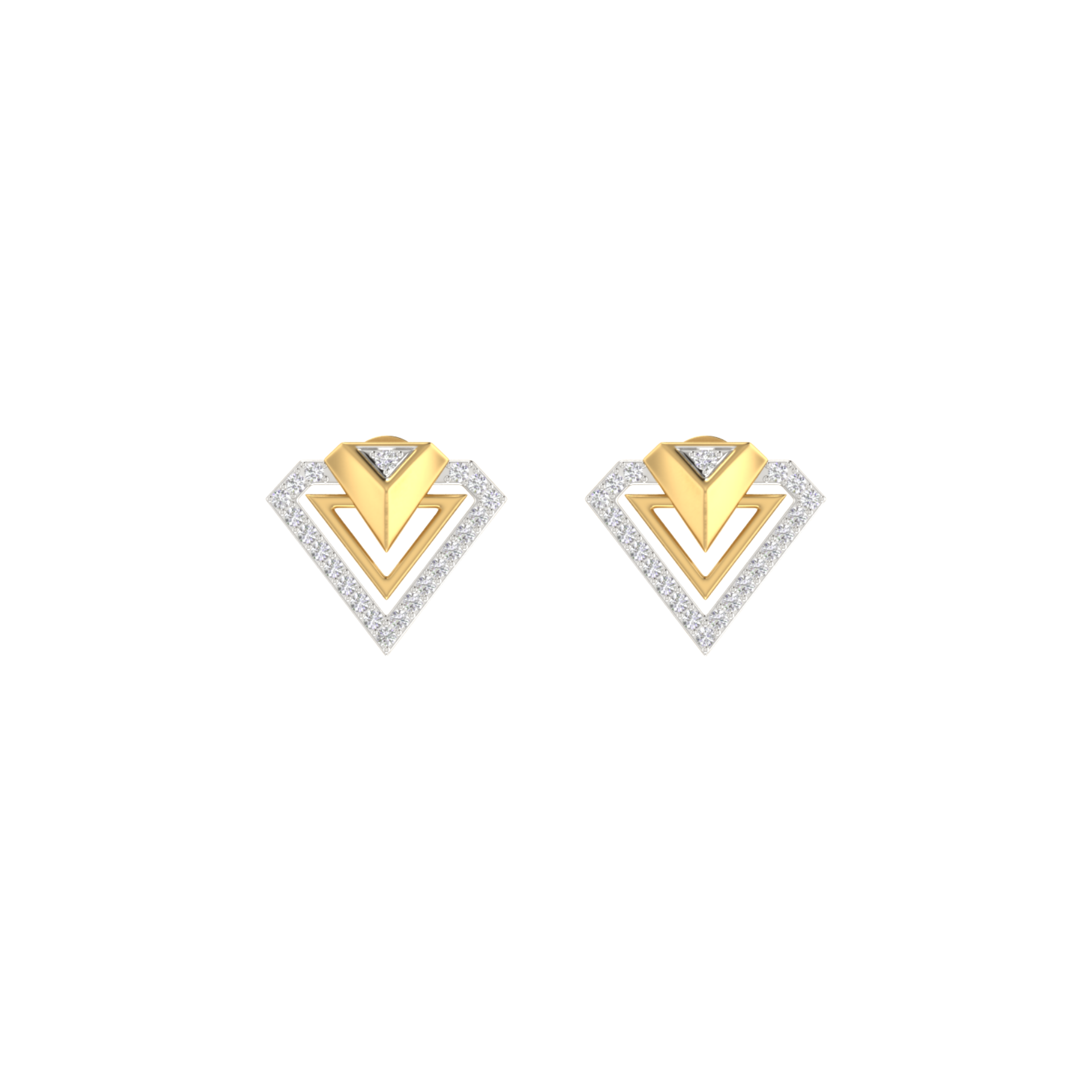 Nexus Prism Gold Plated Lab Grown Diamond Earrings