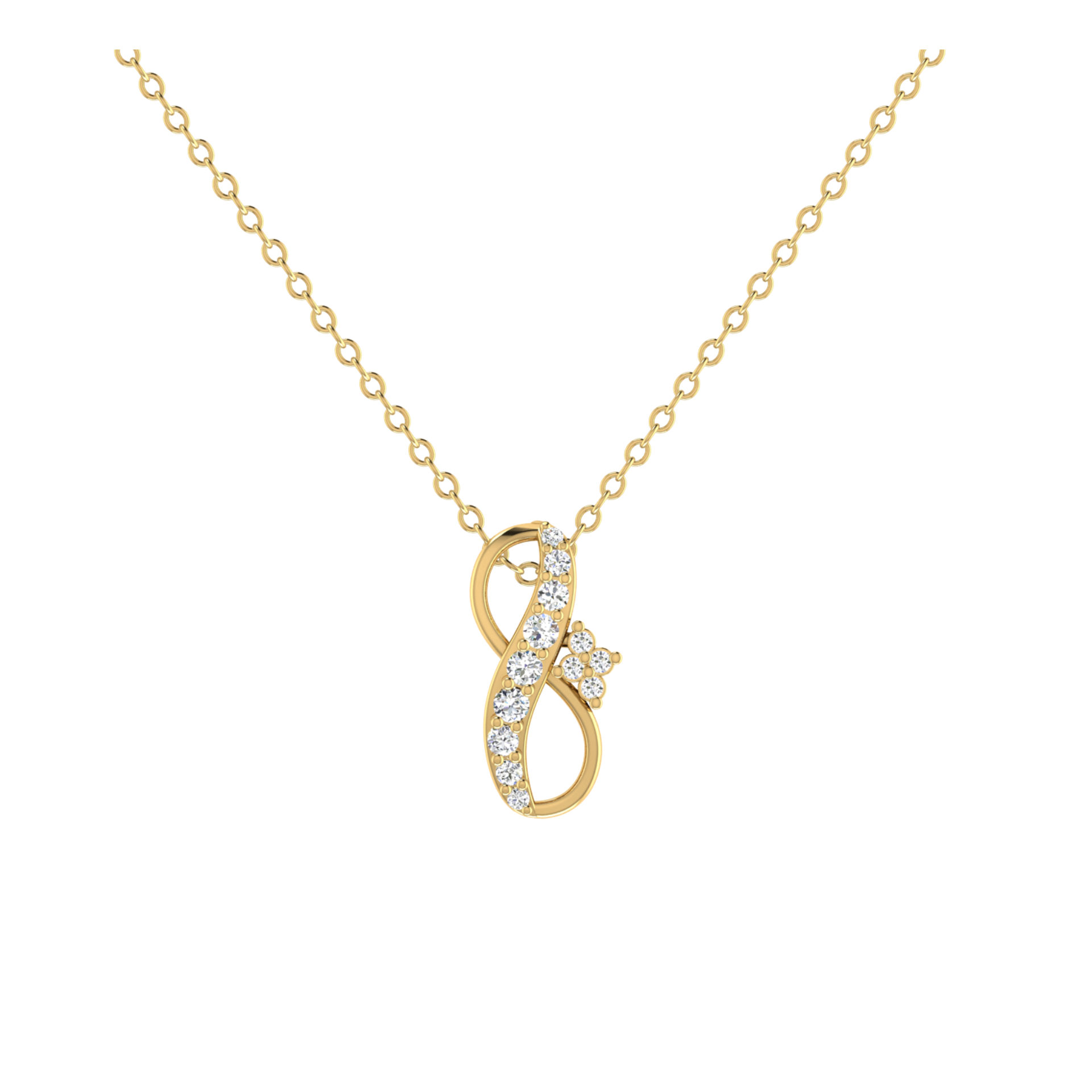 Spiraling Halo Gold Plated Lab Grown Diamond Pendant