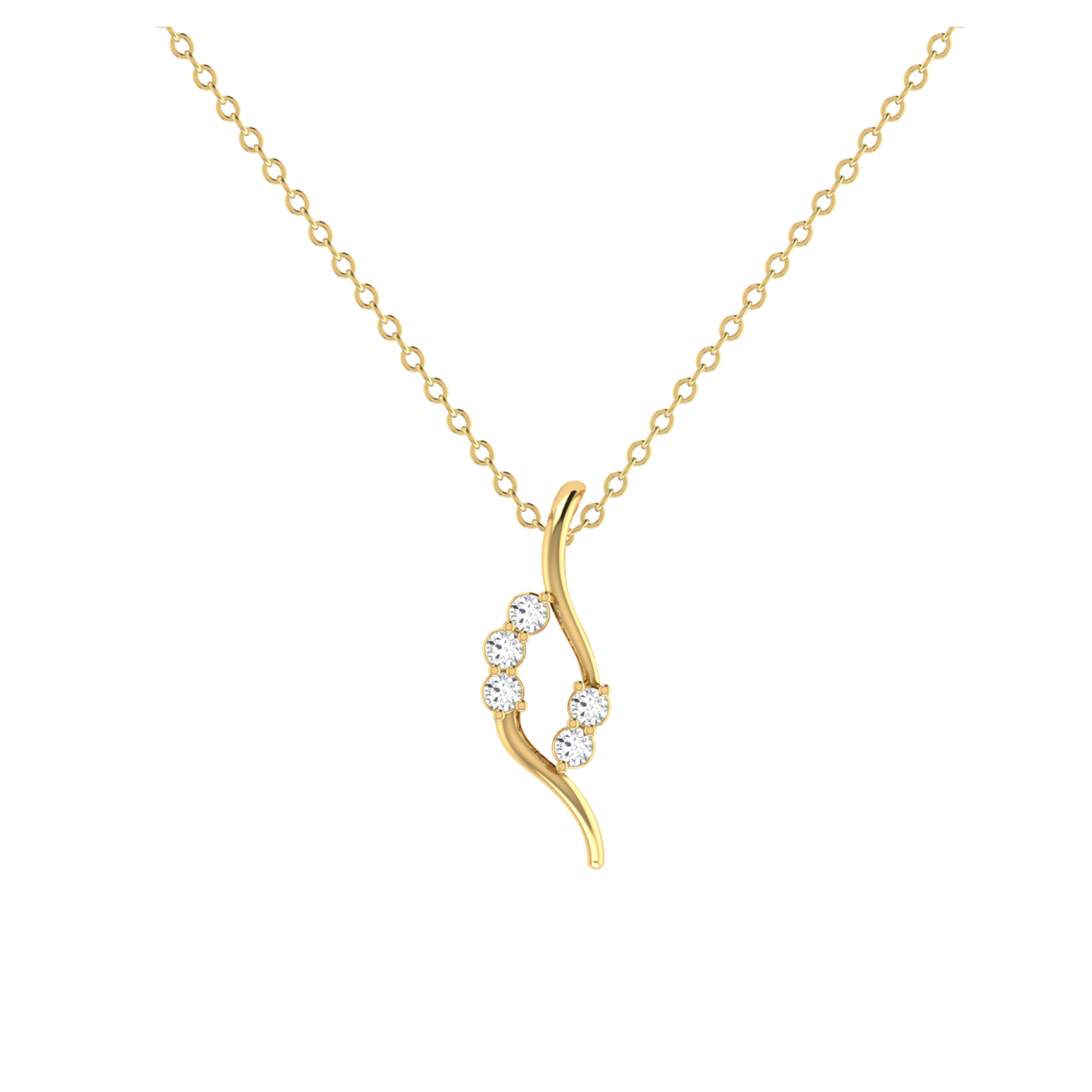 Modernist Helix Gold Plated Lab Grown Diamond Pendant