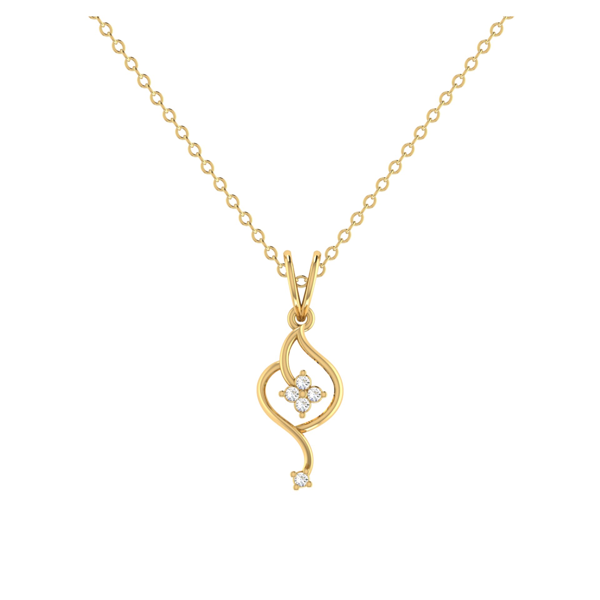 Stardust Cocoon Gold Plated Lab Grown Diamond Pendant