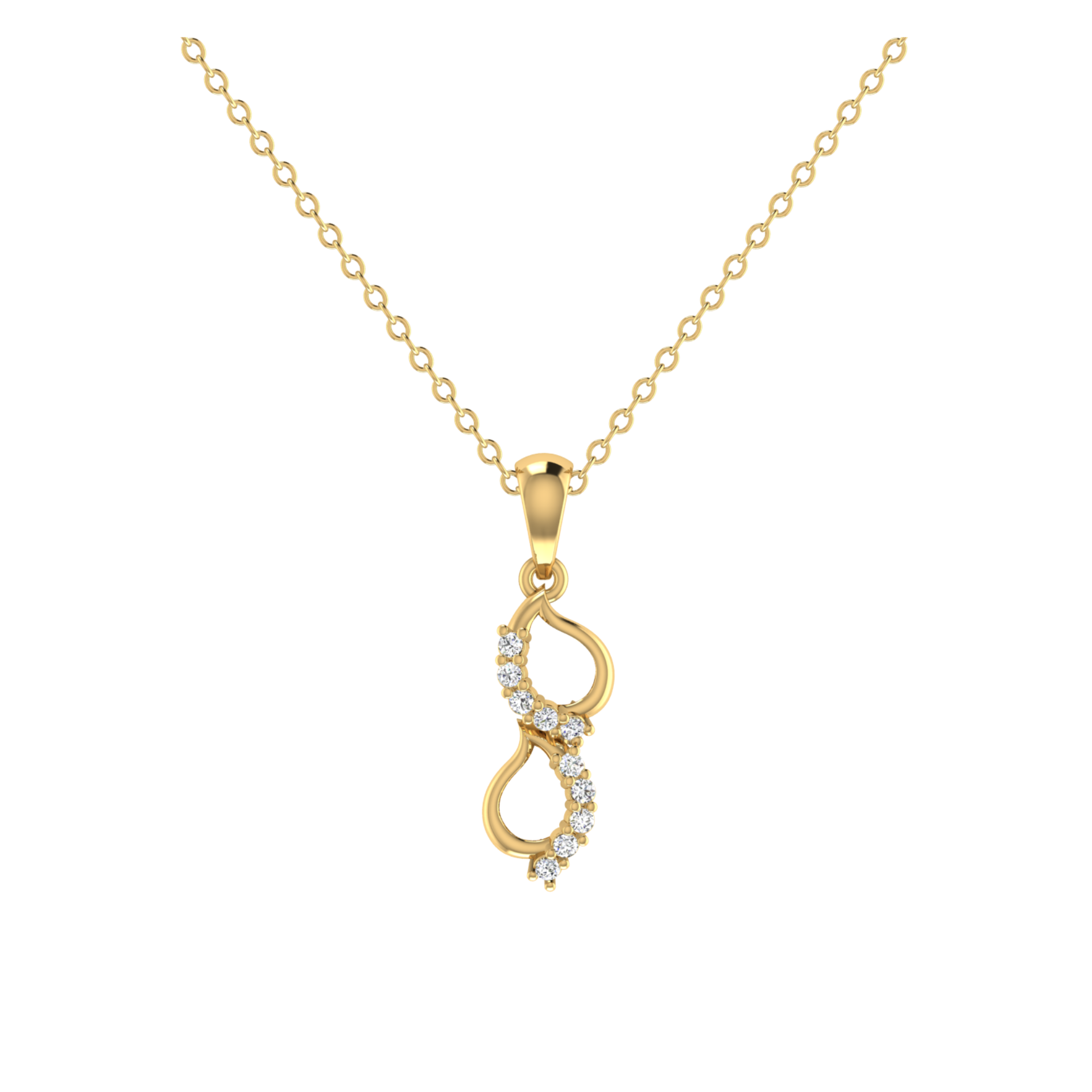 Radiant Interlace Gold Plated Lab Grown Diamond Pendant