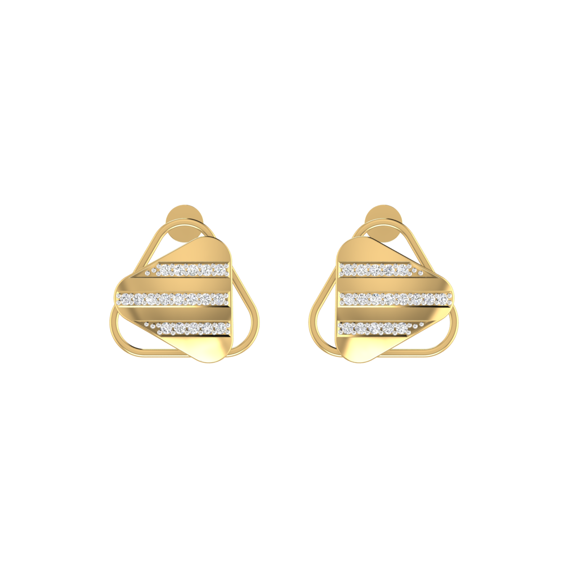 Parallel Gable Gold Plated Lab Grown Diamond Earrings