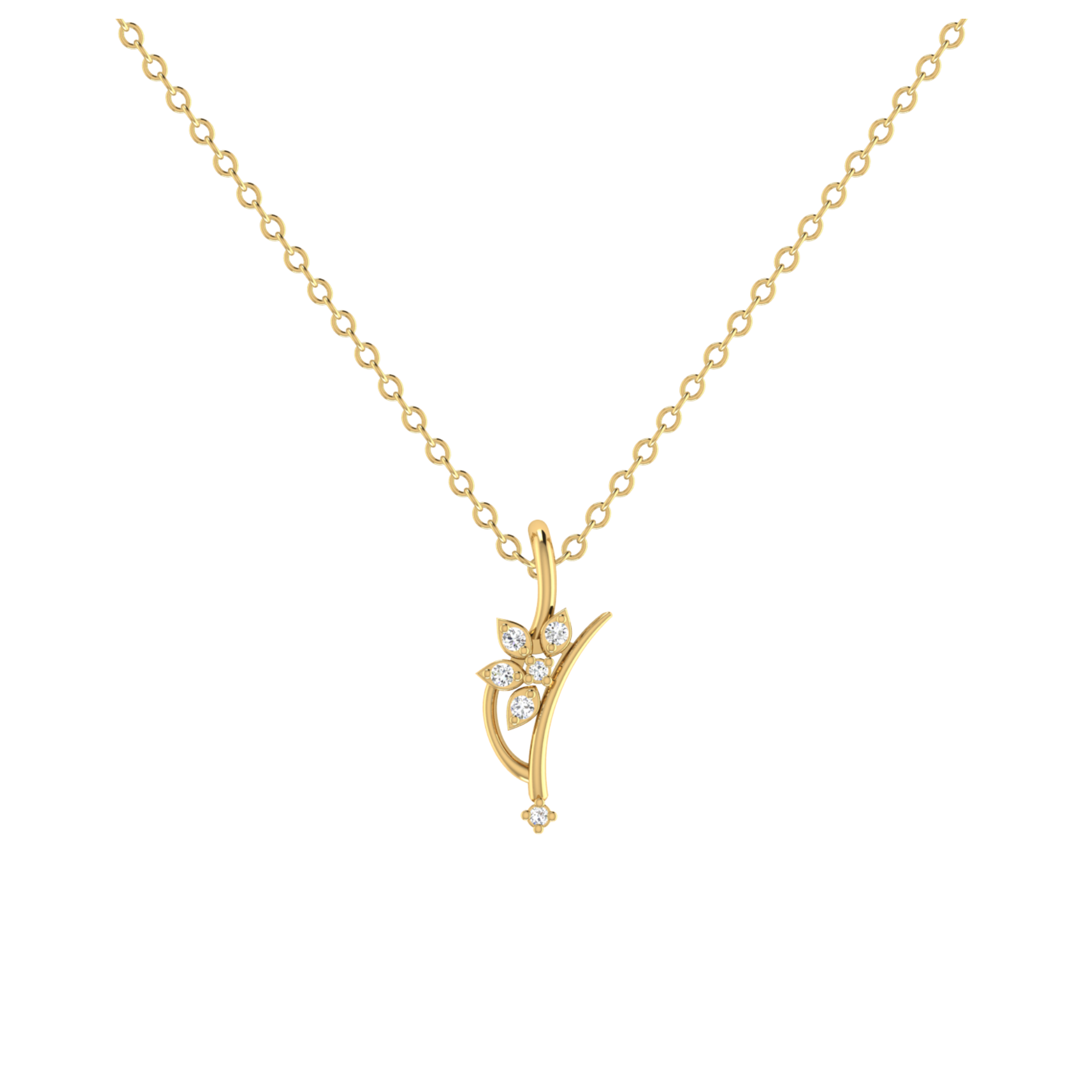 Artisan Tendril Gold Plated Lab Grown Diamond Pendant