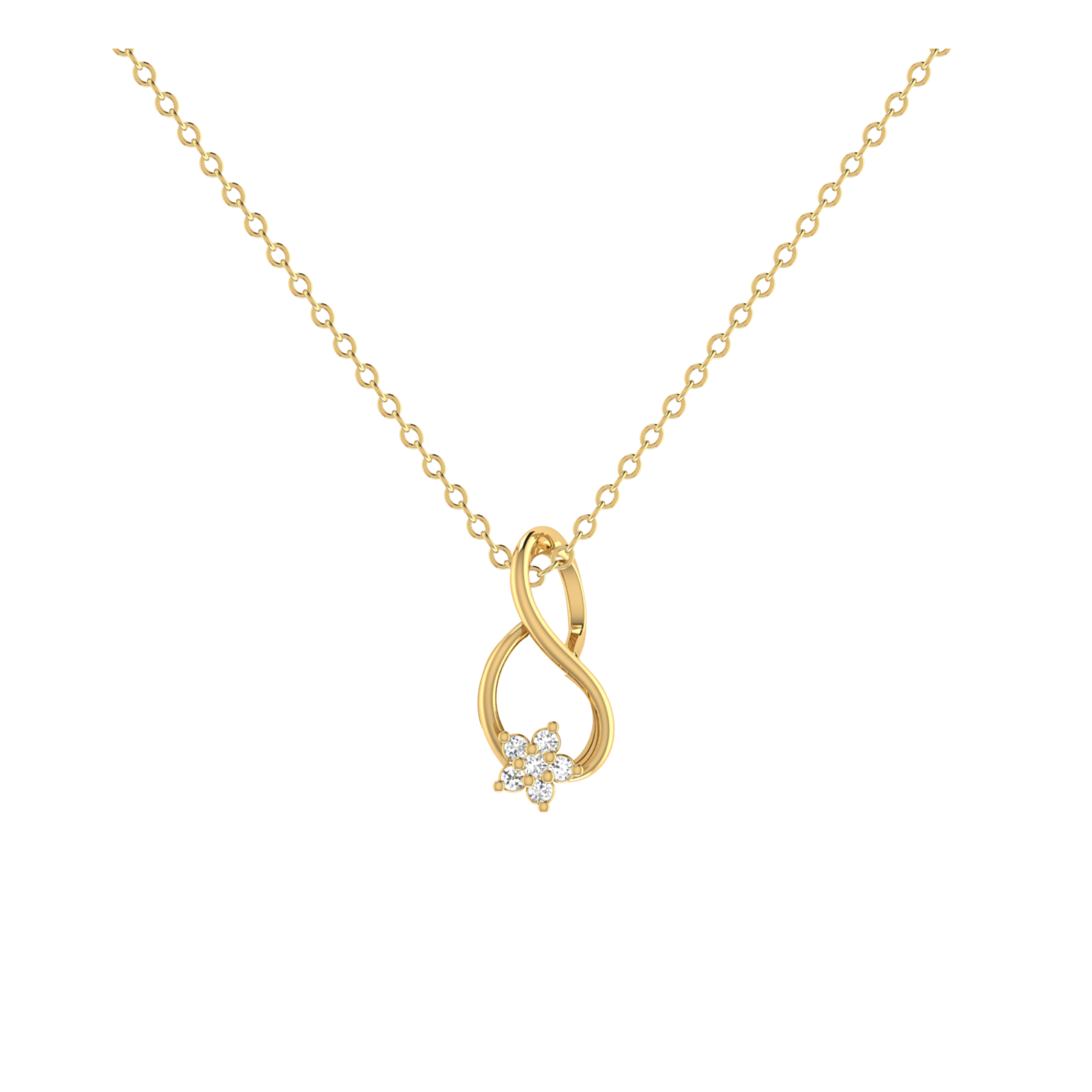 Jasmine Swirl Gold Plated Lab Grown Diamond Pendant