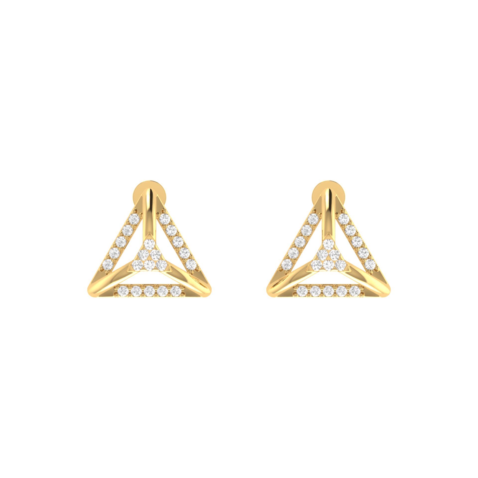 Equilibrium Hex Gold Plated Lab Grown Diamond Earrings