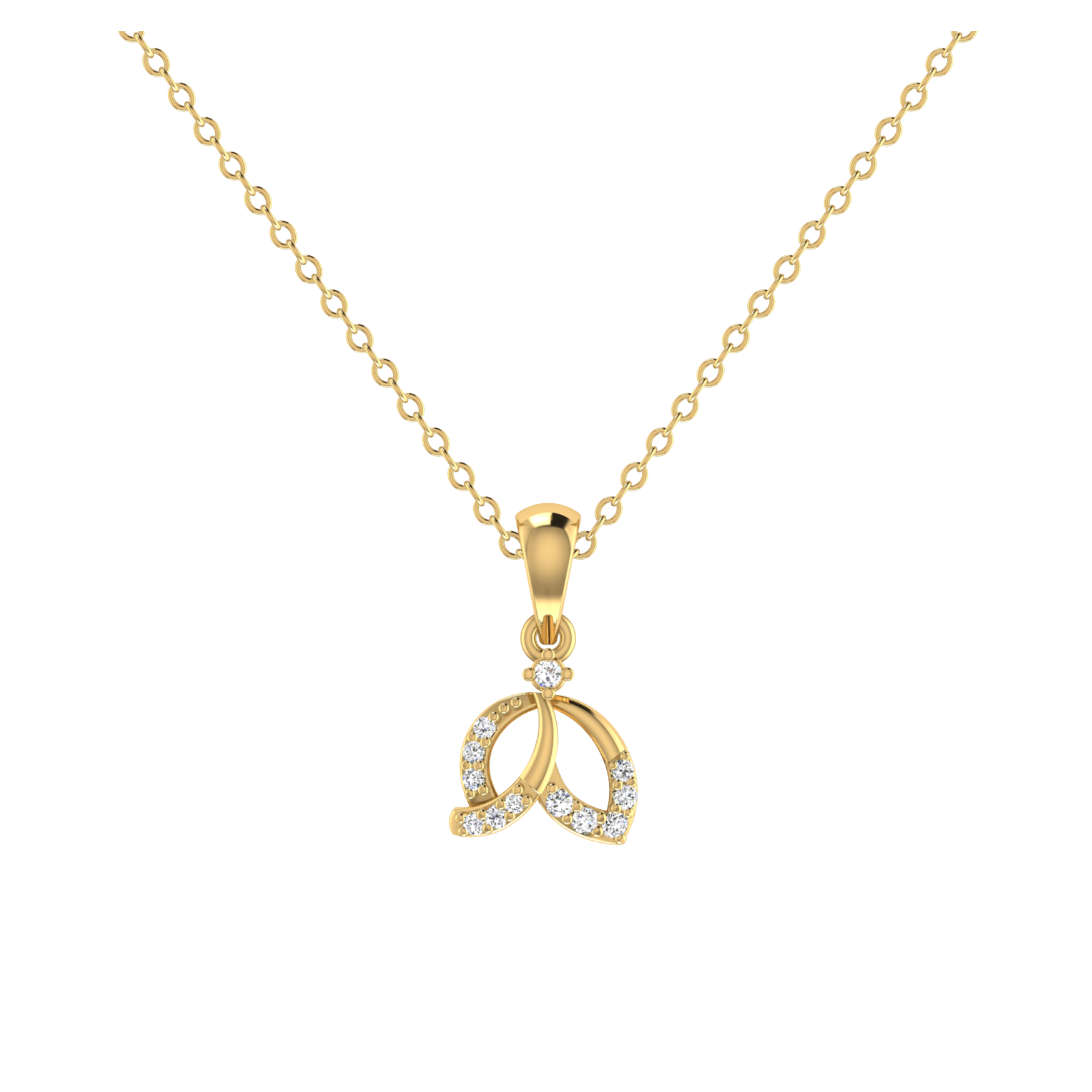 Soulmate Swirl Gold Plated Lab Grown Diamond Pendant
