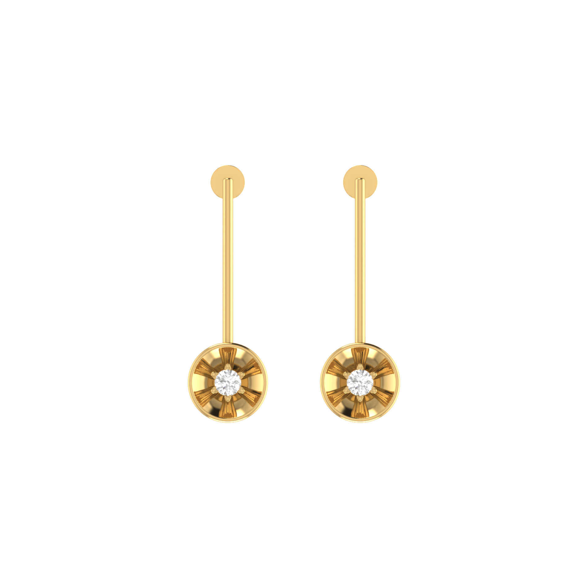 Astral Pillar Gold Plated Lab Grown Diamond Earrings
