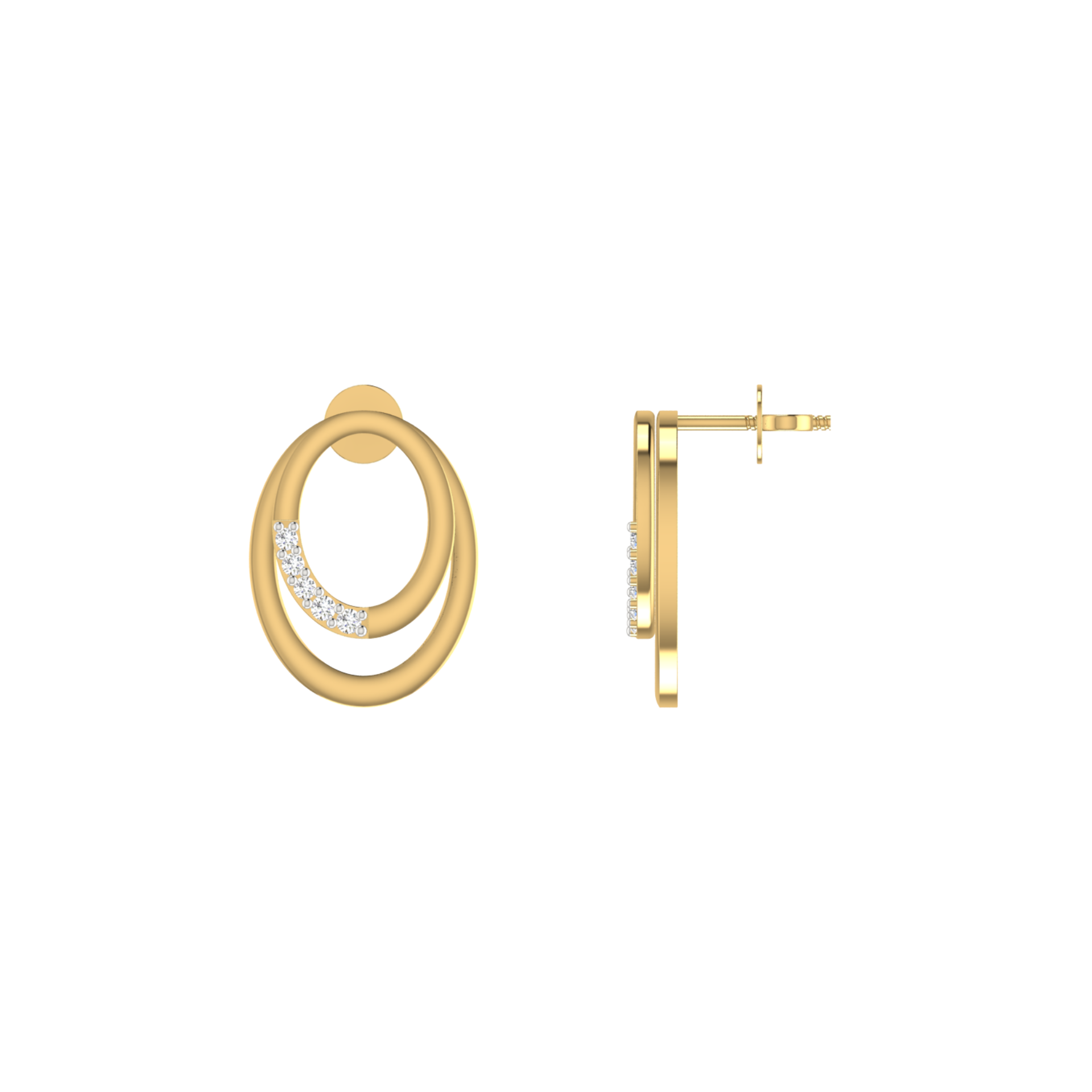 Nested Verve Gold Plated Lab Grown Diamond Earrings