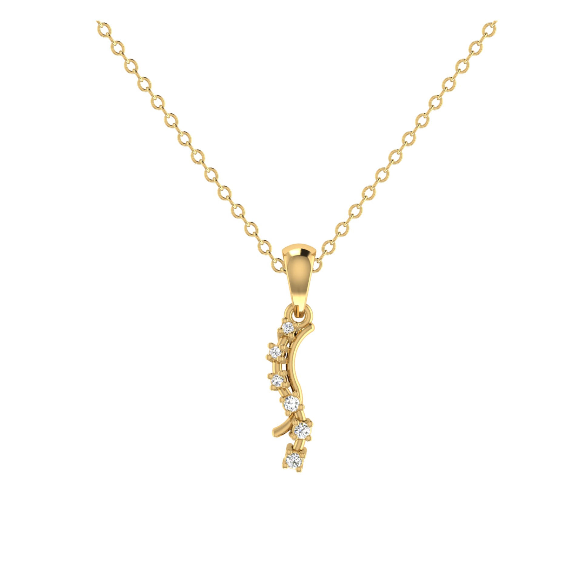 Dew Vine Gold Plated Lab Grown Diamond Pendant