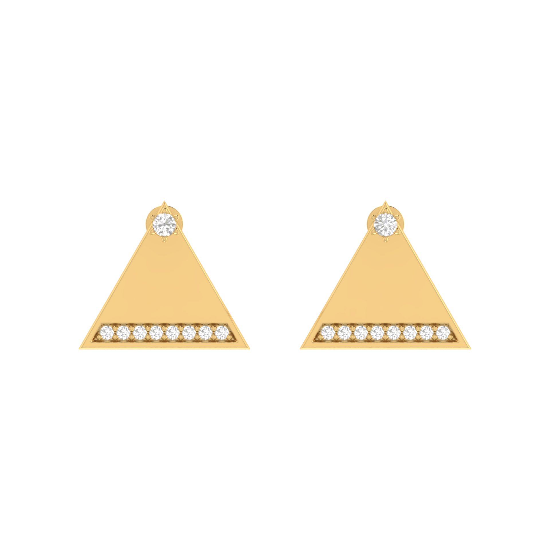Lumina Triangle Gold Plated Lab Grown Diamond Earrings