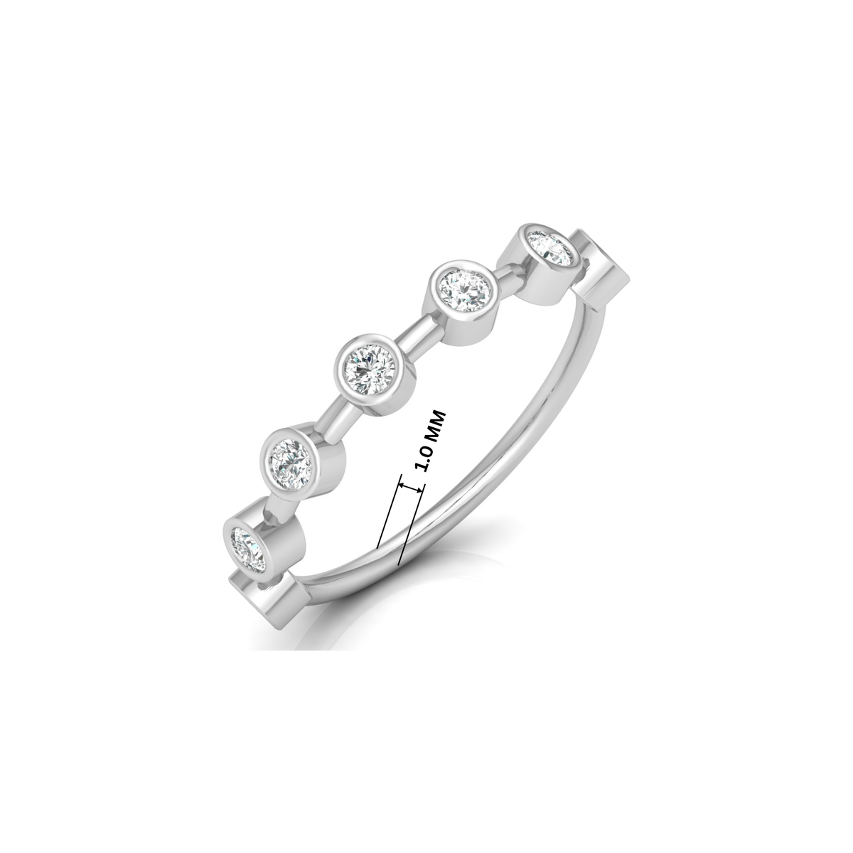 Dot Link Platinum Plated Lab Grown Diamond Ring