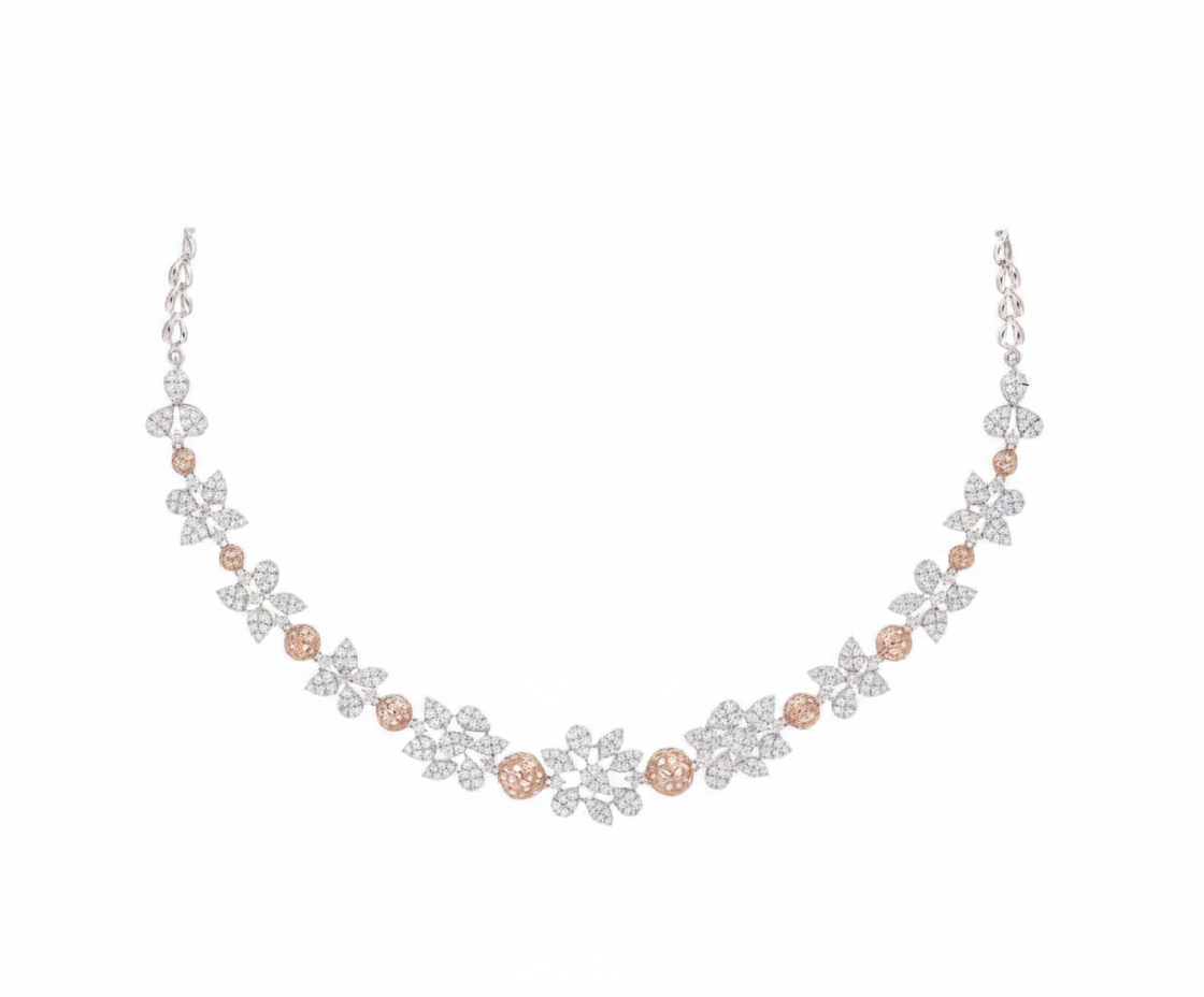 Shimmering Daisy Lab Grown Diamond Necklace