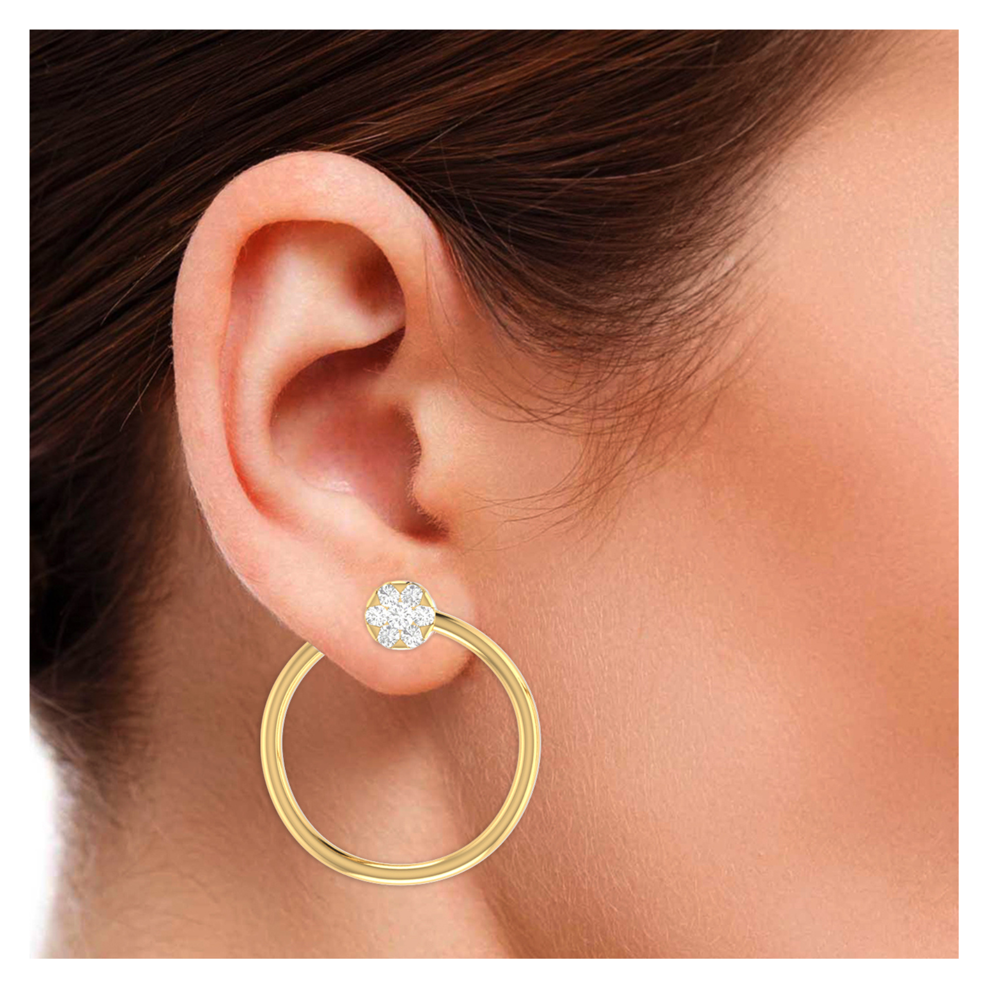 Meadow Hoop Gold Plated Lab Grown Diamond Earrings