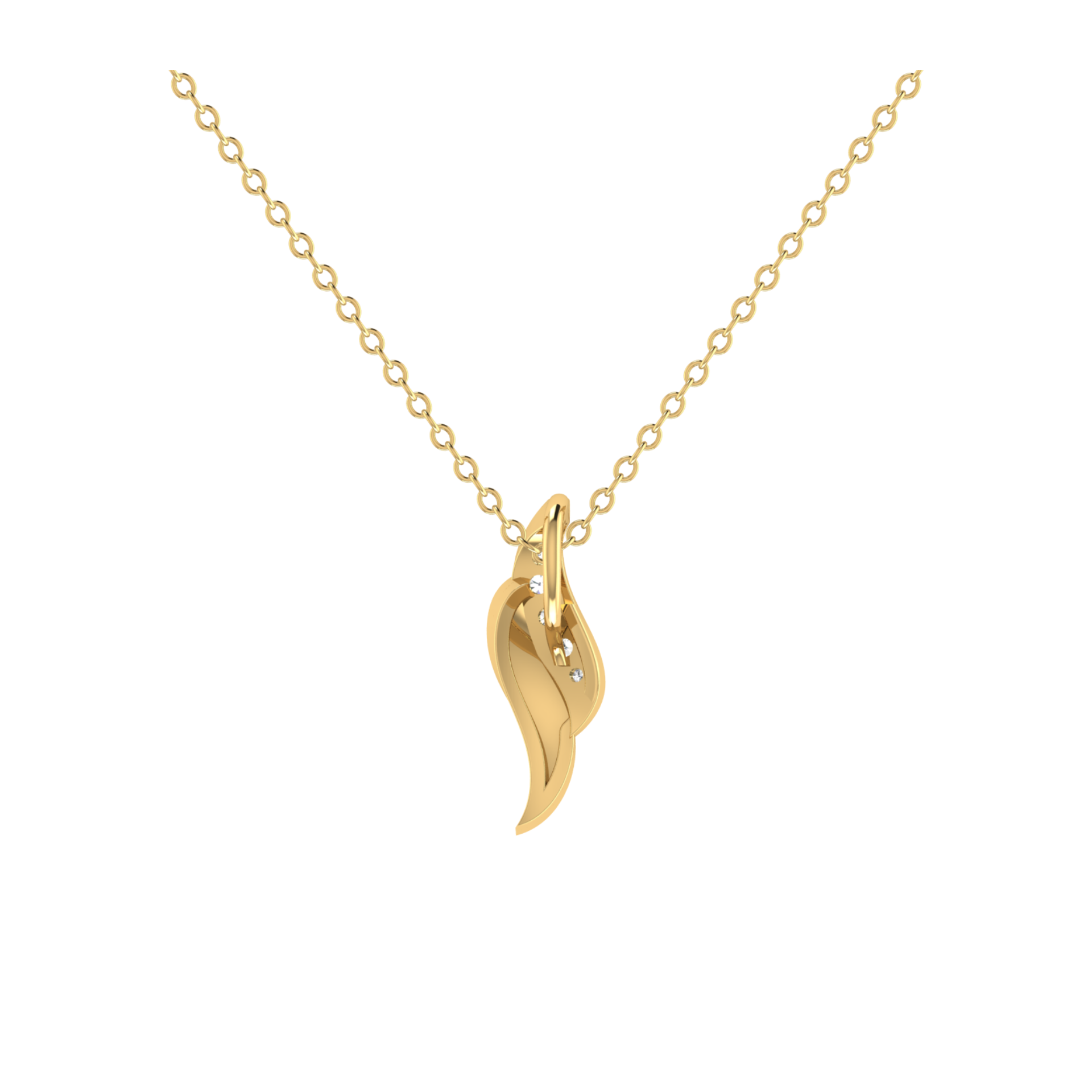 Plume Drop Gold Plated Lab Grown Diamond Pendant